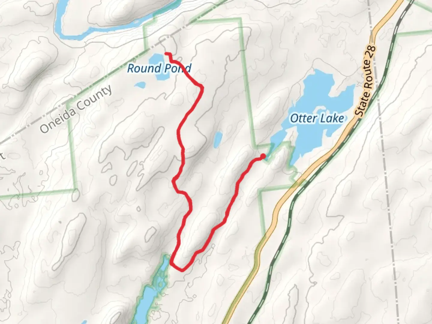 An image depicting the trail Round Lake Trail from Otter Lake and its surrounding area.