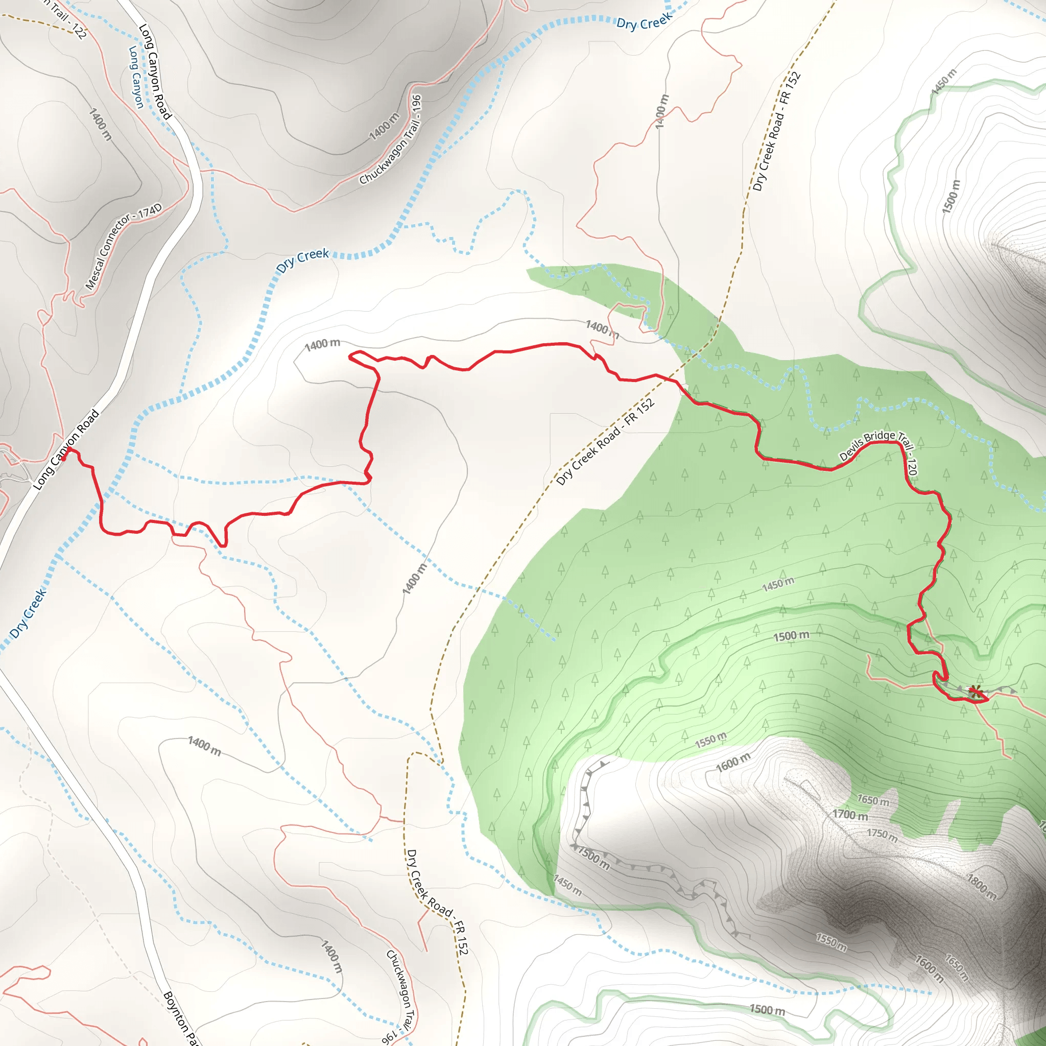 Chuckwagon and Devil's Bridge Trail mobile static map