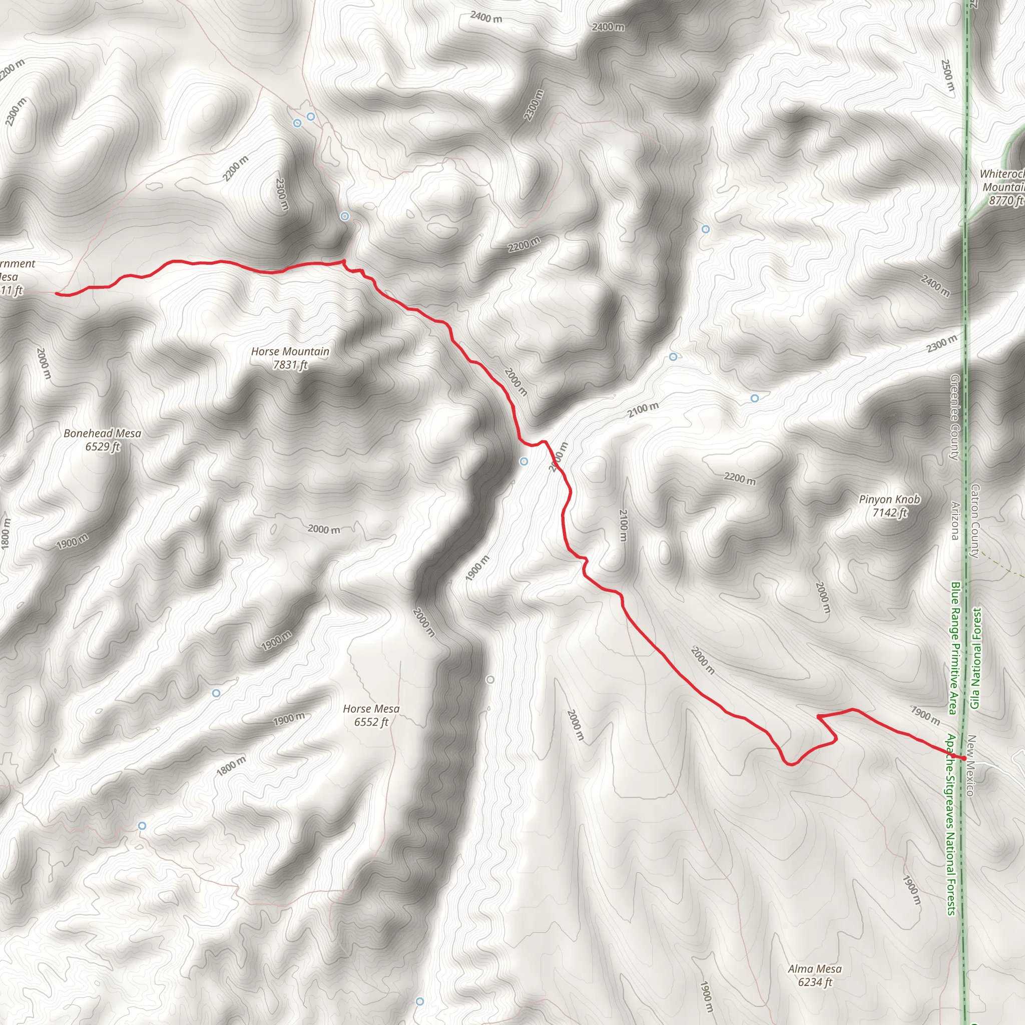 Auger Trail via Little Blue Trail mobile static map
