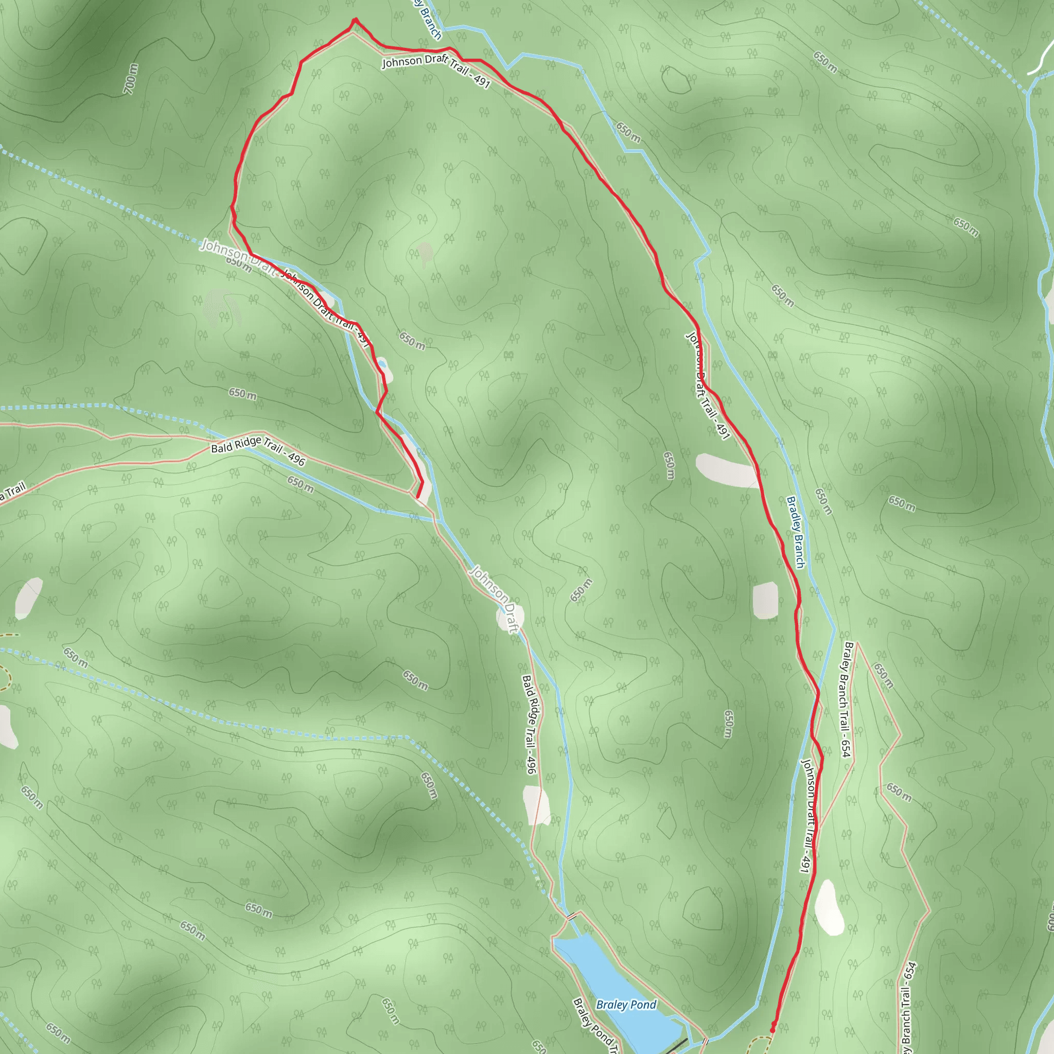 Johnson Draft Trail mobile static map