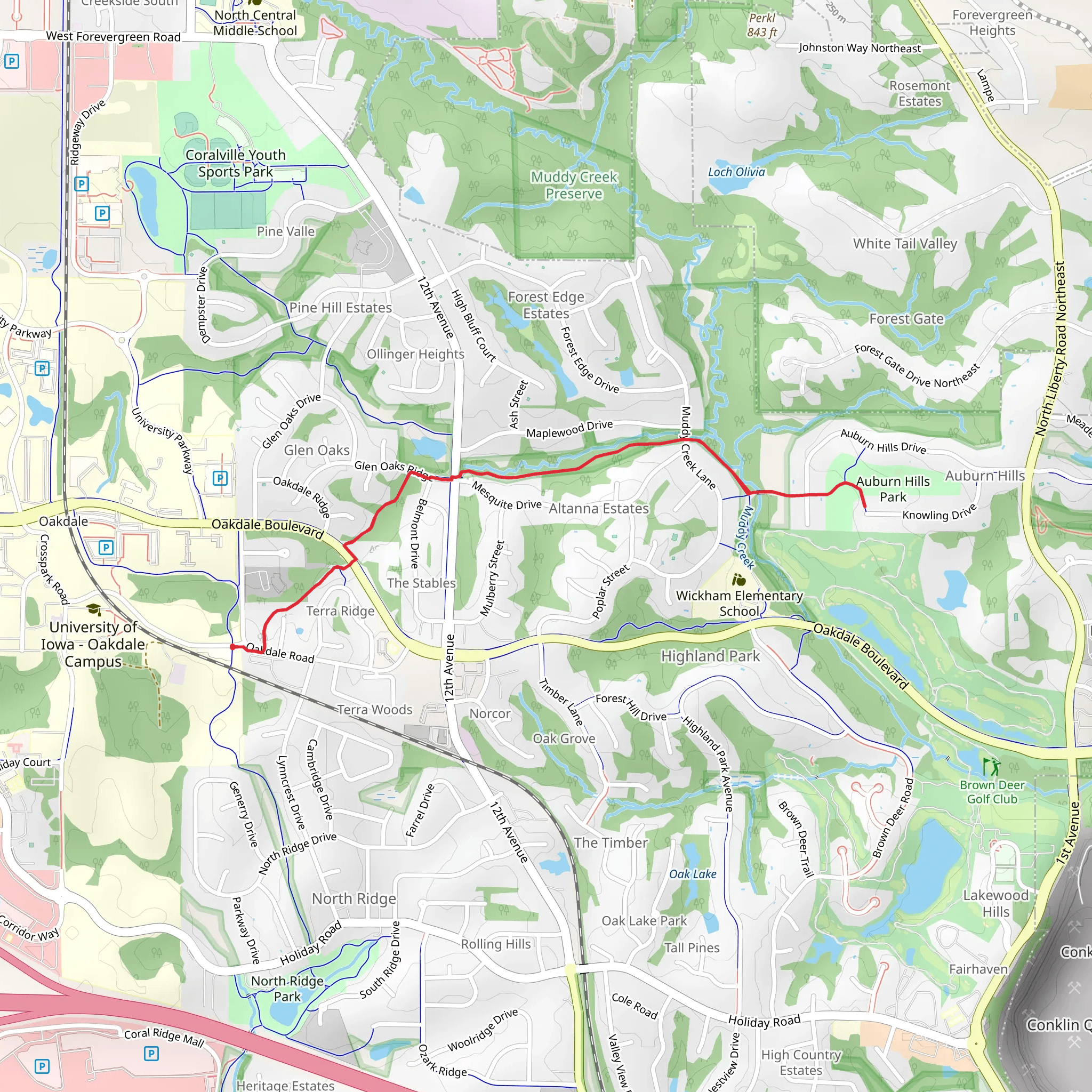 Auburn Hills Trail mobile static map