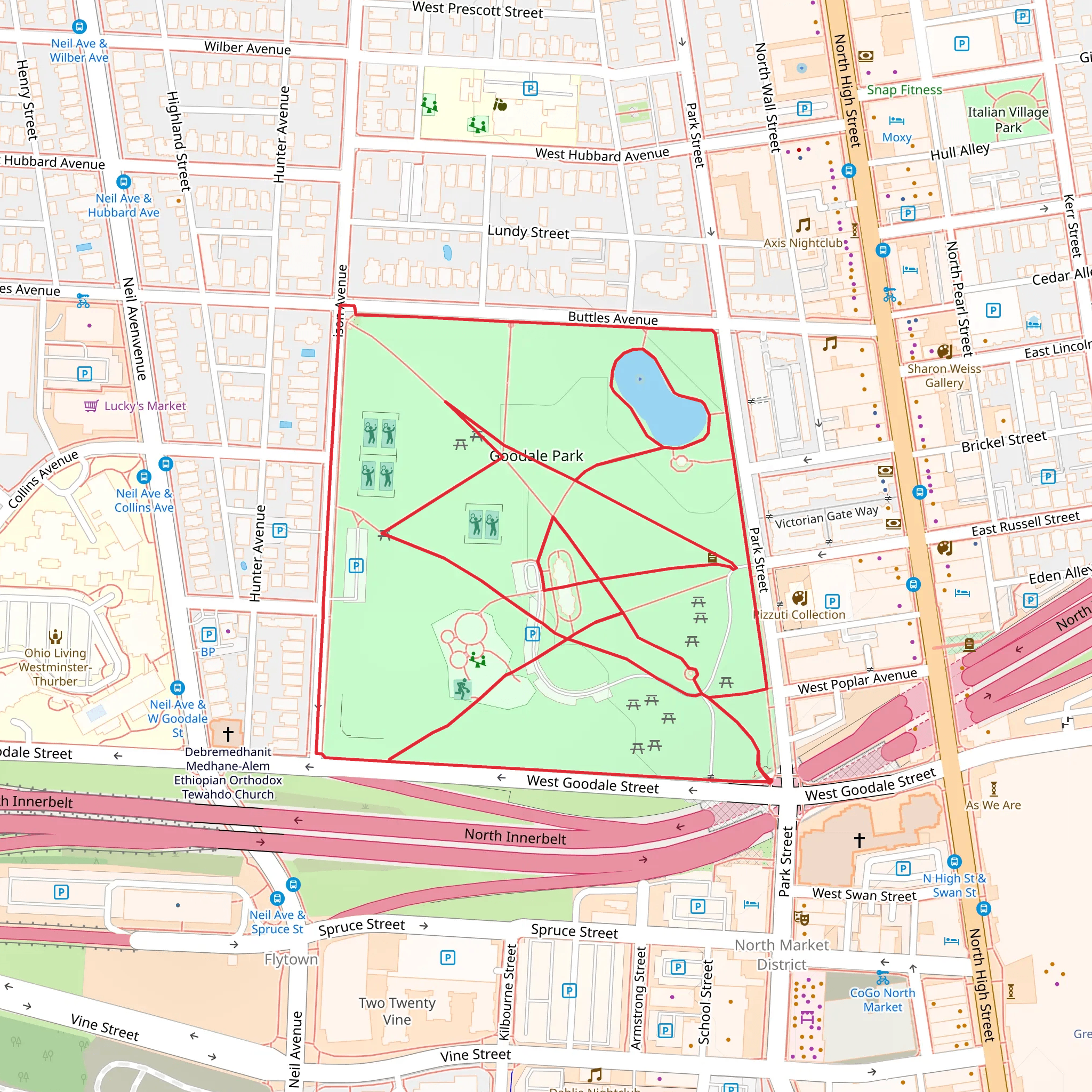 Goodale Park Loop mobile static map