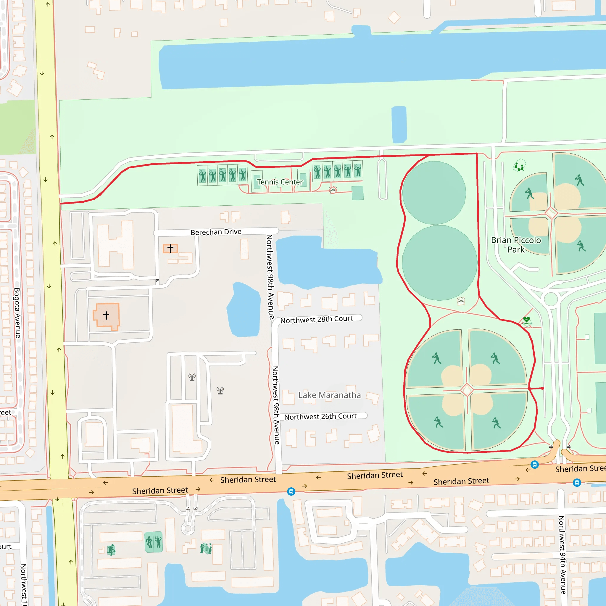 Brian Piccolo Park mobile static map