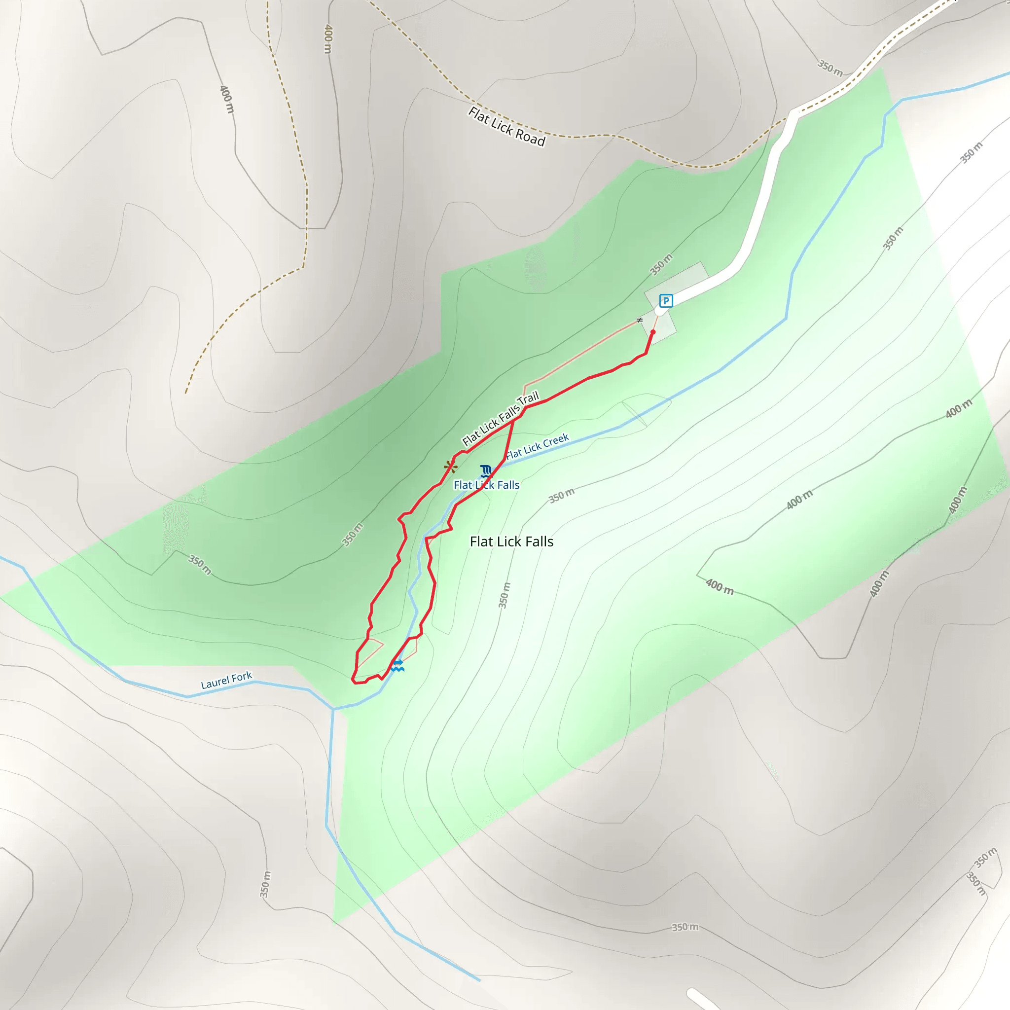 Flat Lick Falls Loop mobile static map