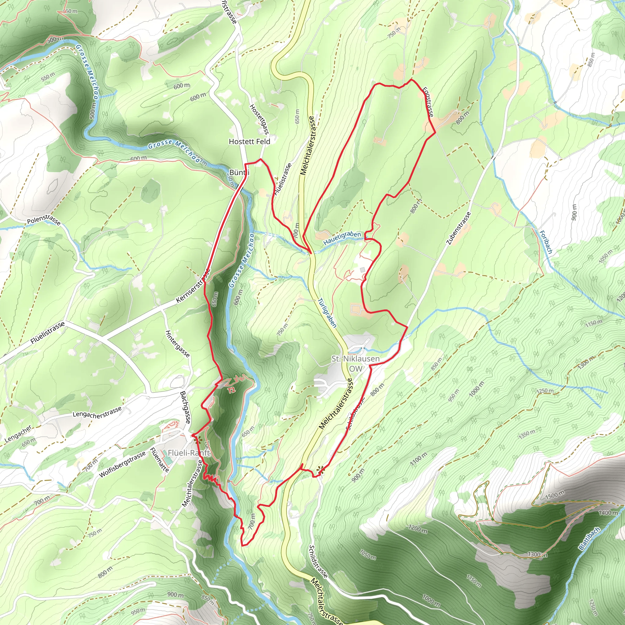 Flüeli - Ranft Circular Walk mobile static map