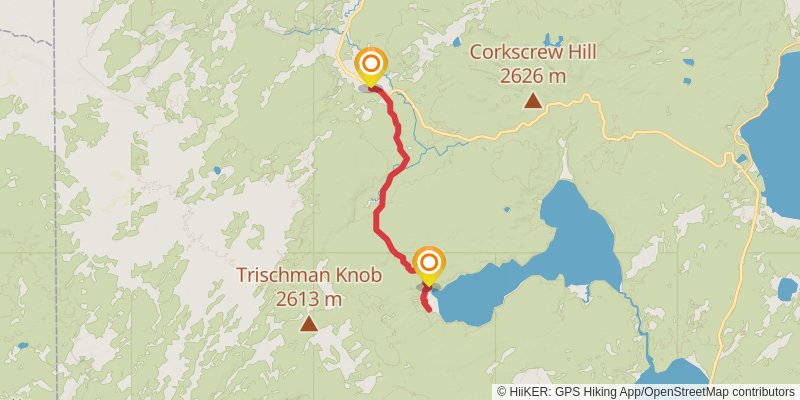 Shoshone Lake Trail stage 2 Map