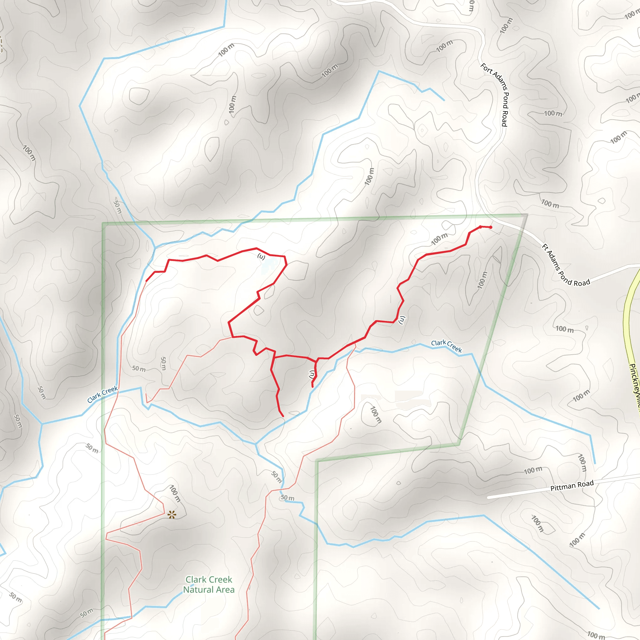 Clark Creek Natural Area mobile static map
