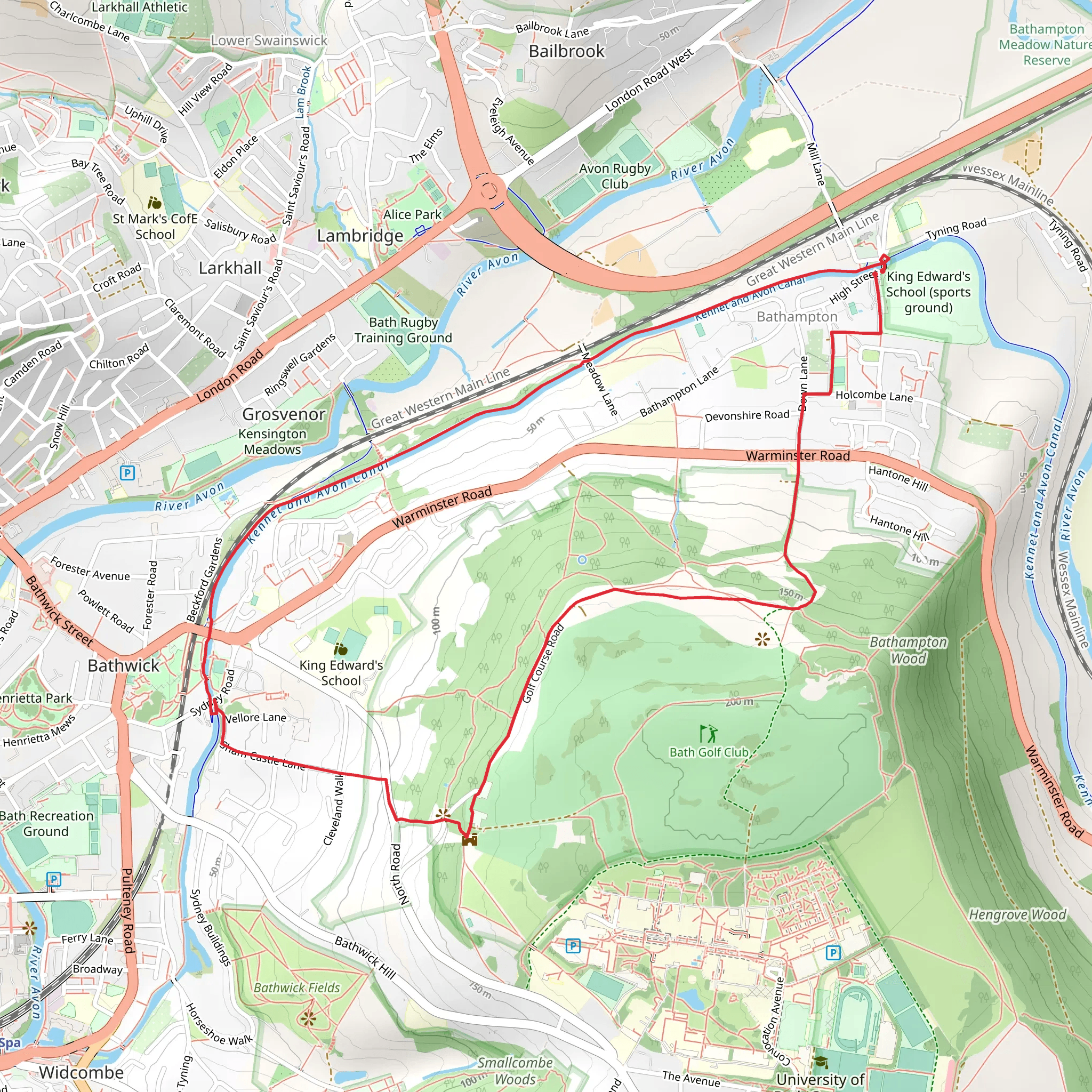 Bathampton Loop mobile static map