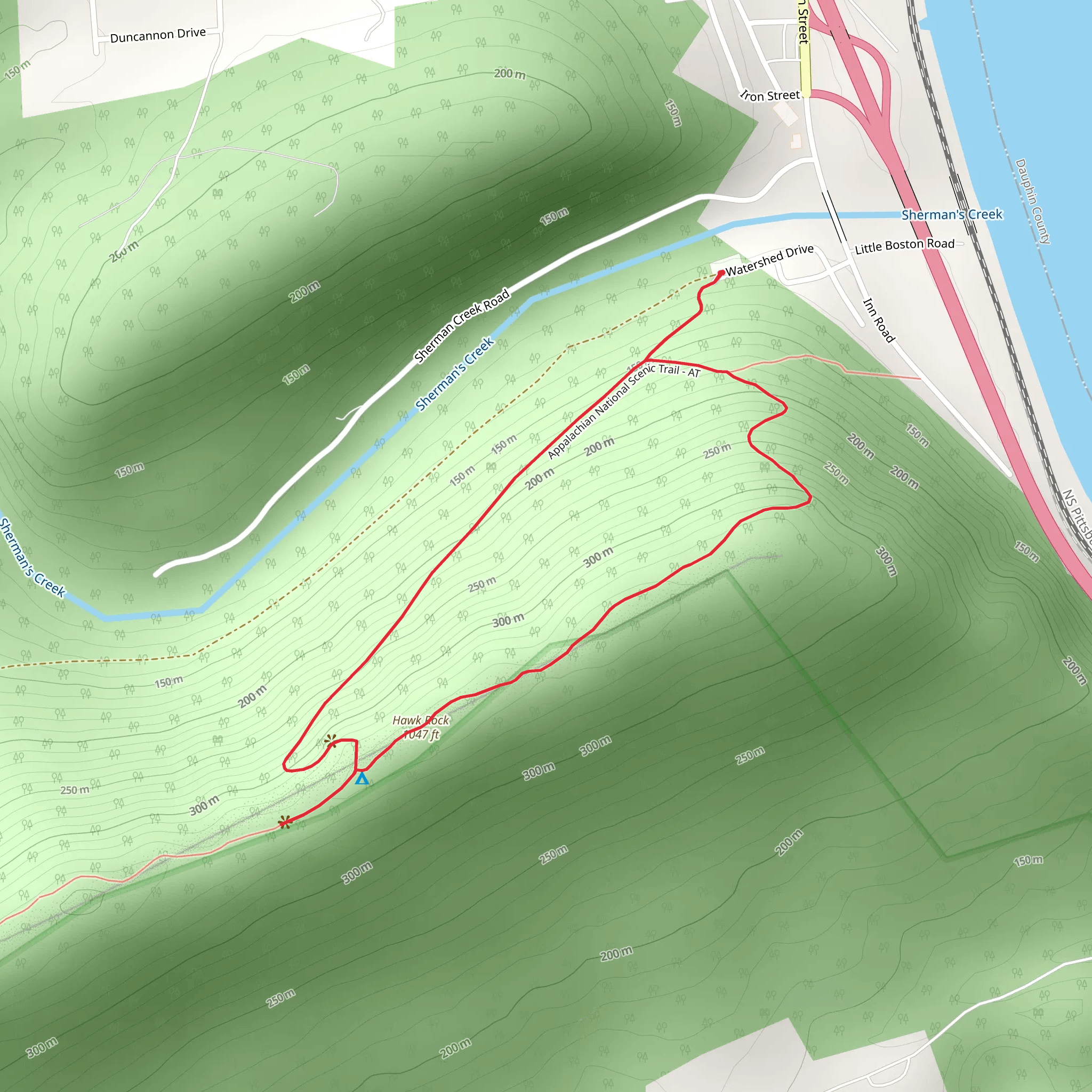 Hawk Rock Loop Trail mobile static map