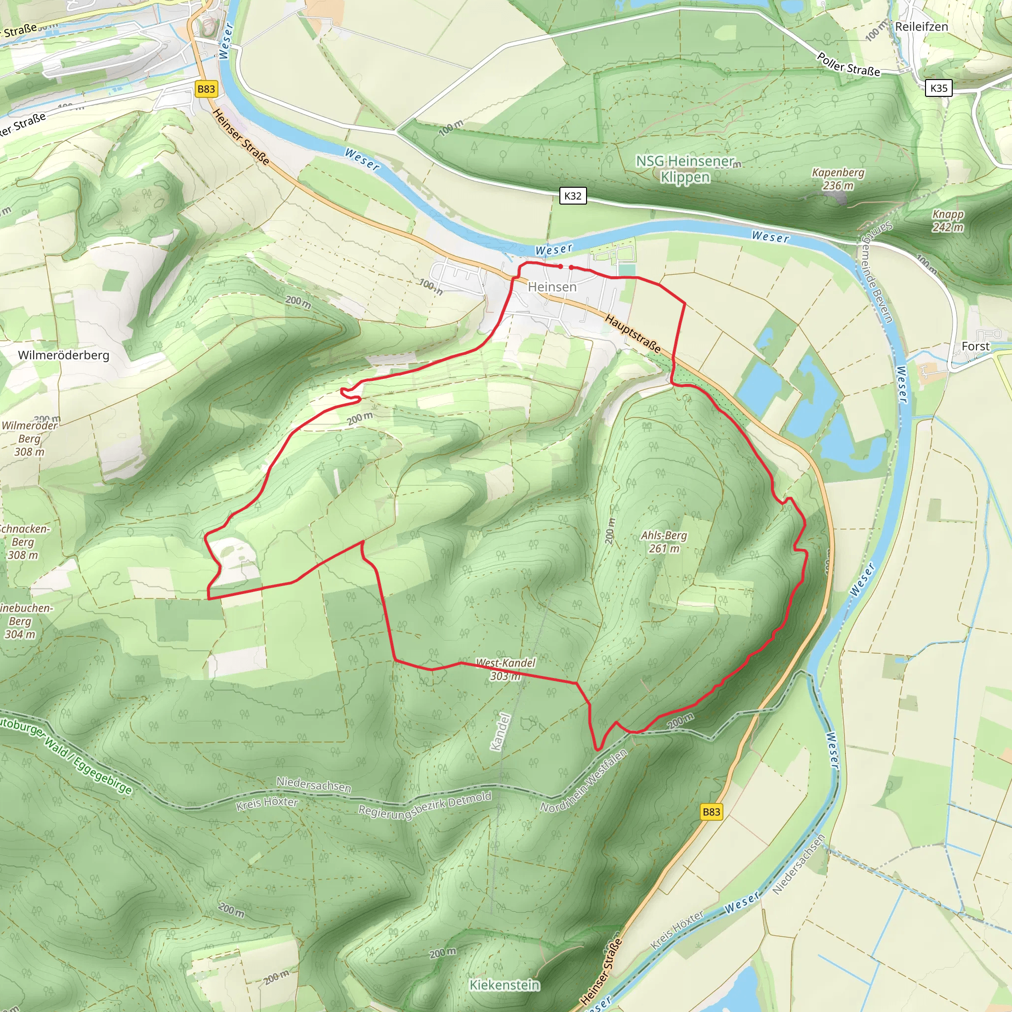 West Kandel Loop from Heinsen mobile static map