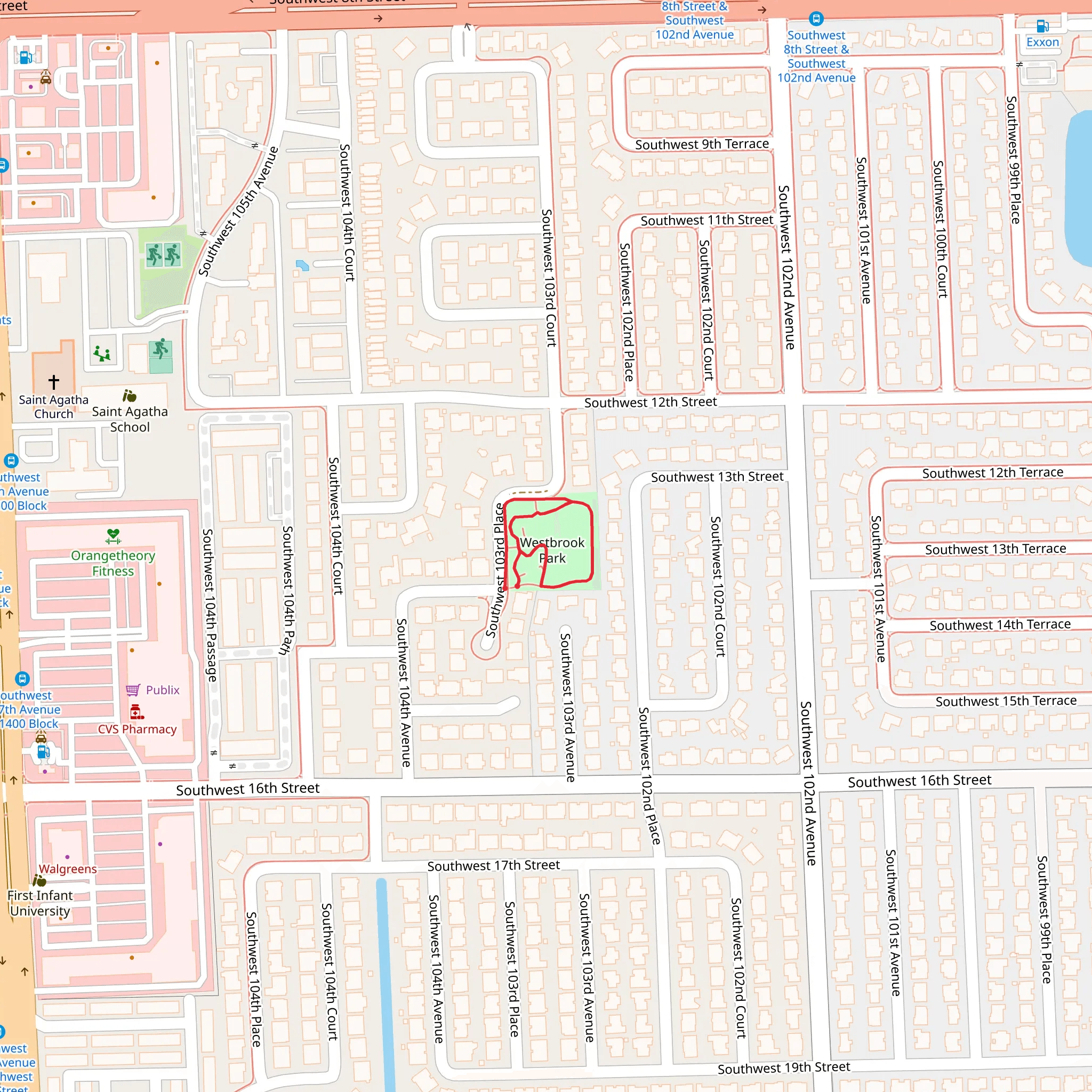 Westbrook Park Loop mobile static map