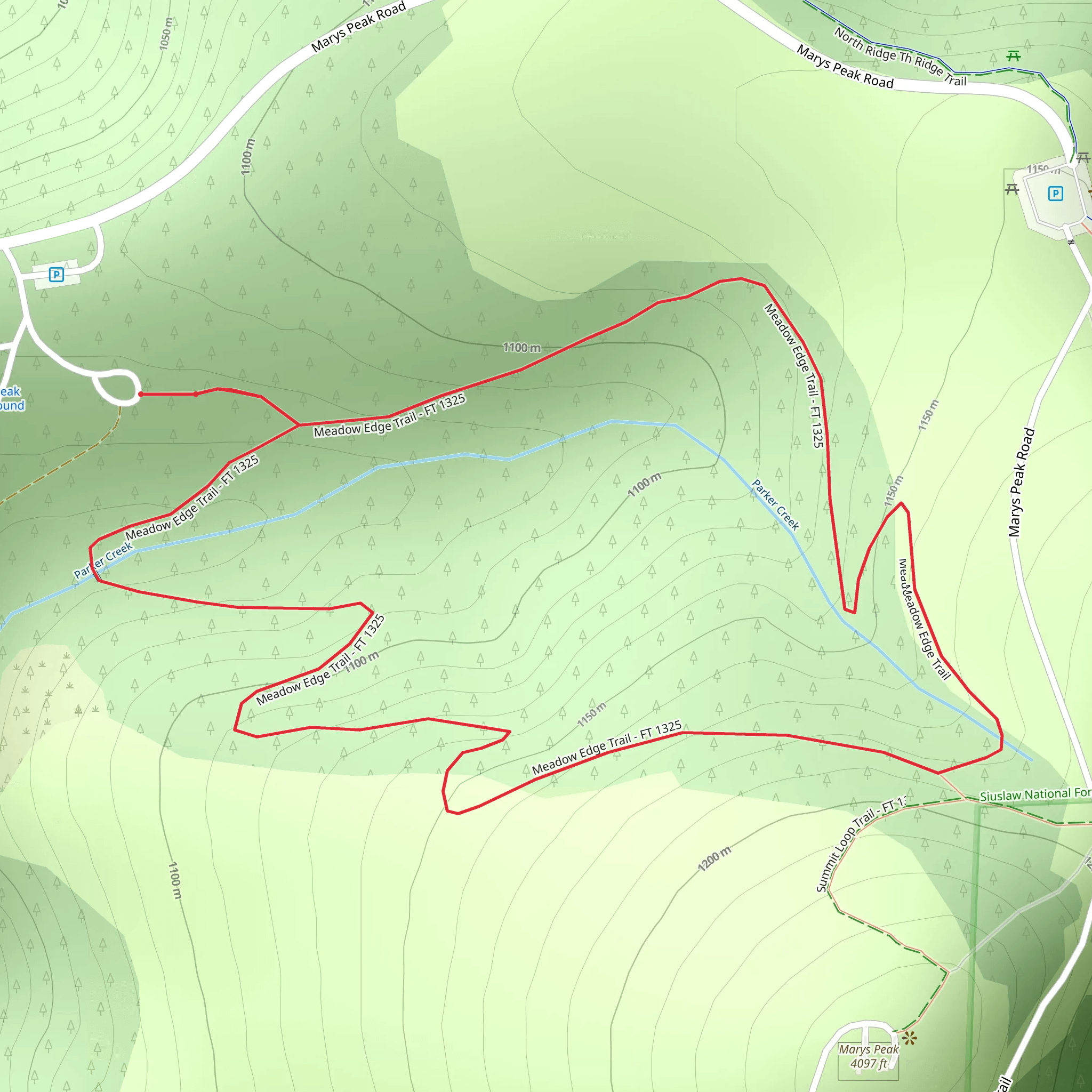 Meadowedge Loop Trail mobile static map