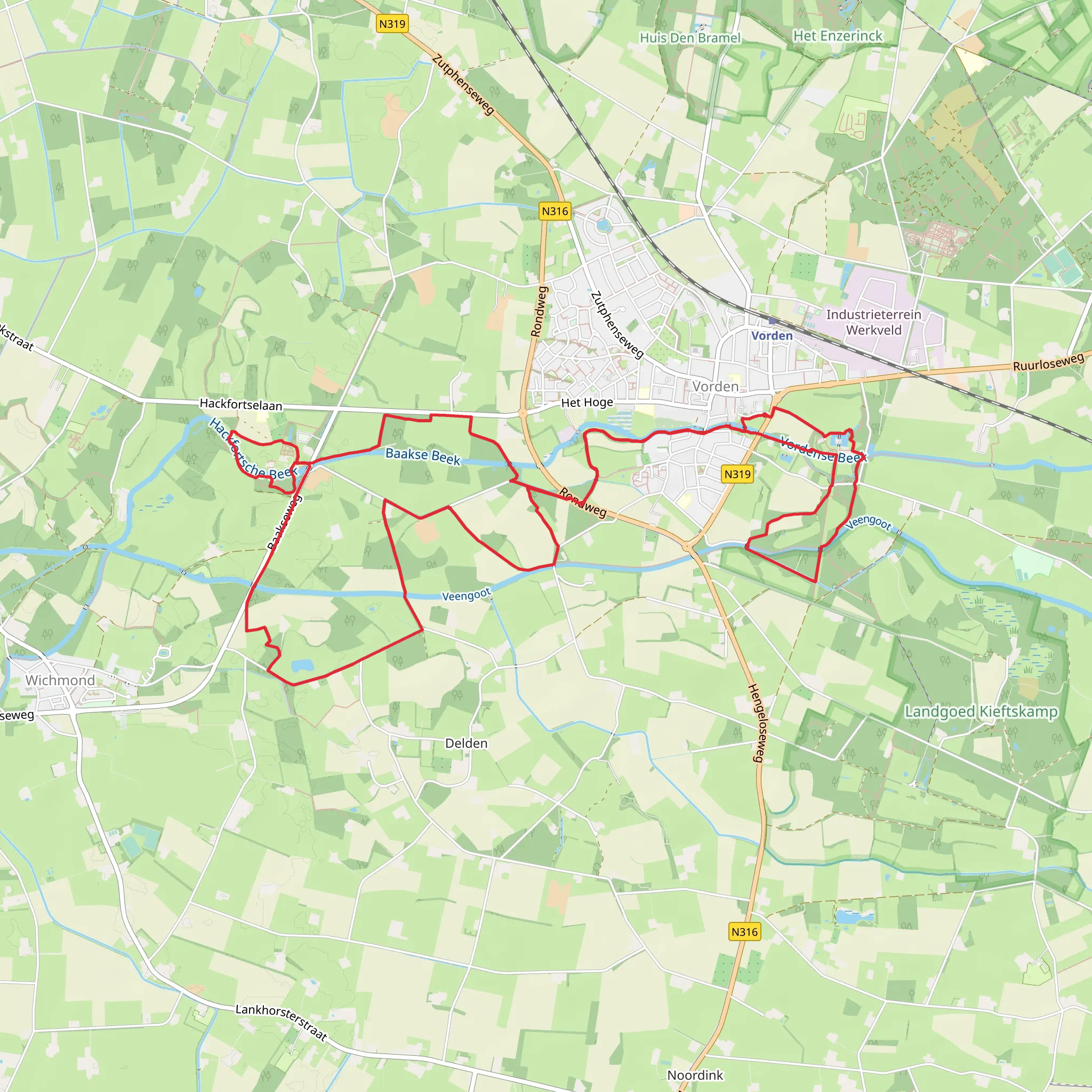 Kasteel Vorden and Kasteel Hackfort via Het Bilderspad mobile static map