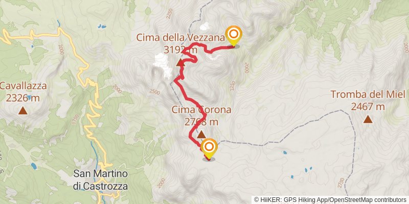 Alta Via 2 alt 7 Map
