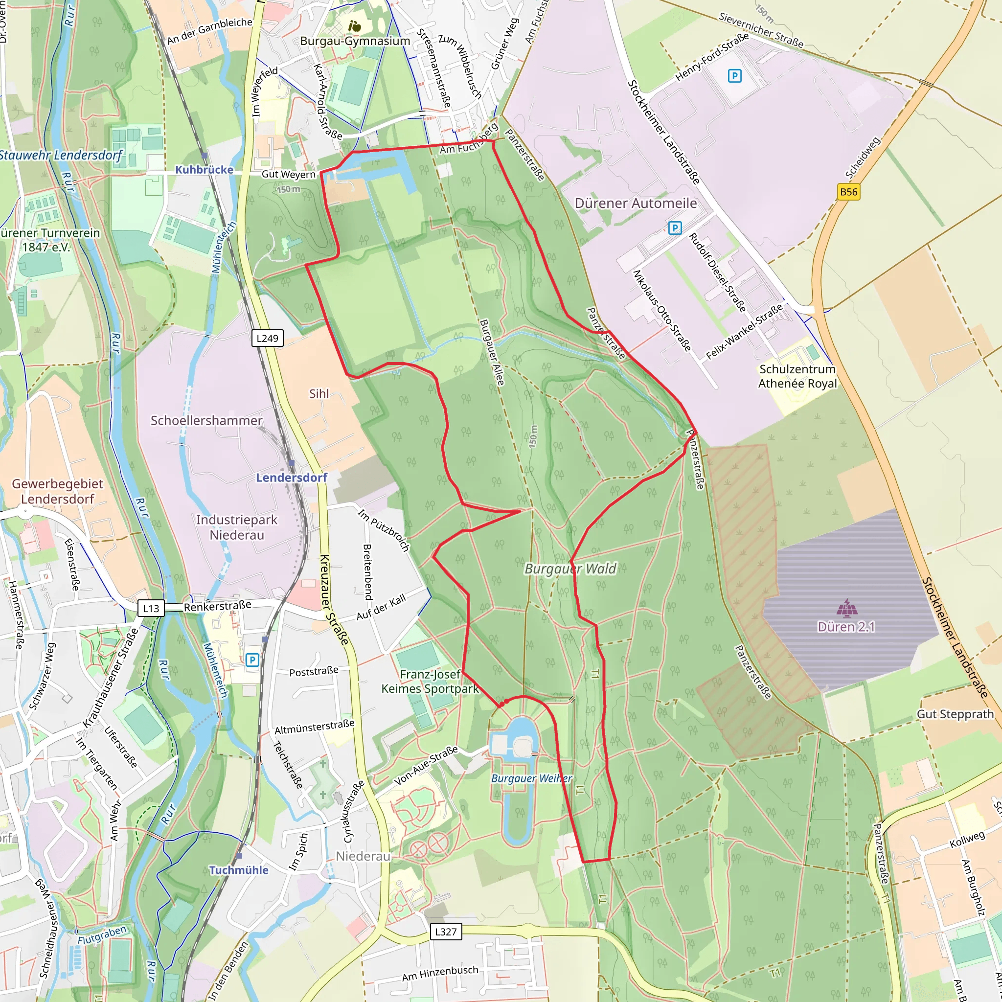 Burgauer Wald Loop mobile static map