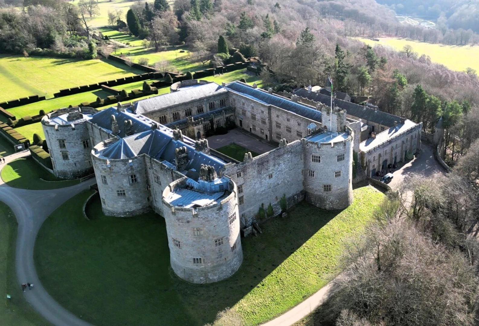 An image depicting the trail Chirk Castle Loop and its surrounding area.