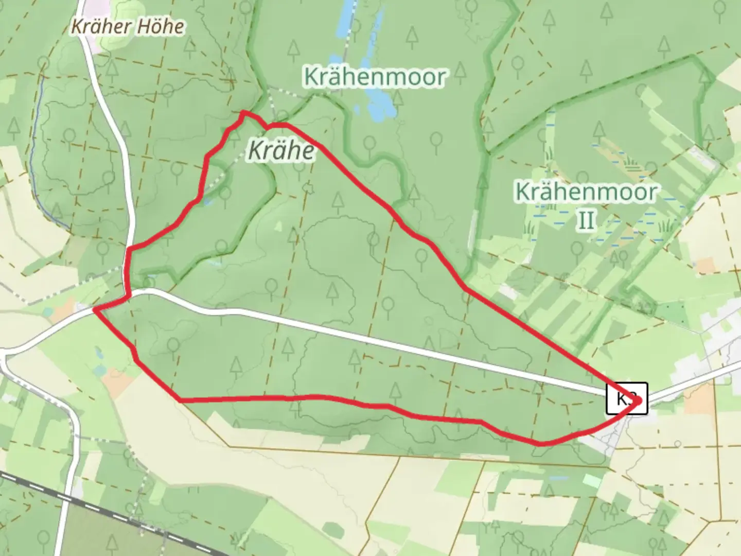 An image depicting the trail Kraehen Tour and its surrounding area.