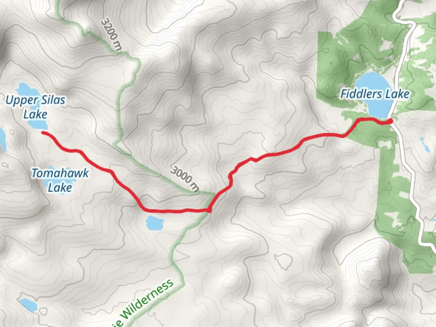 An image depicting the trail Upper Silas Lake Trail and its surrounding area.
