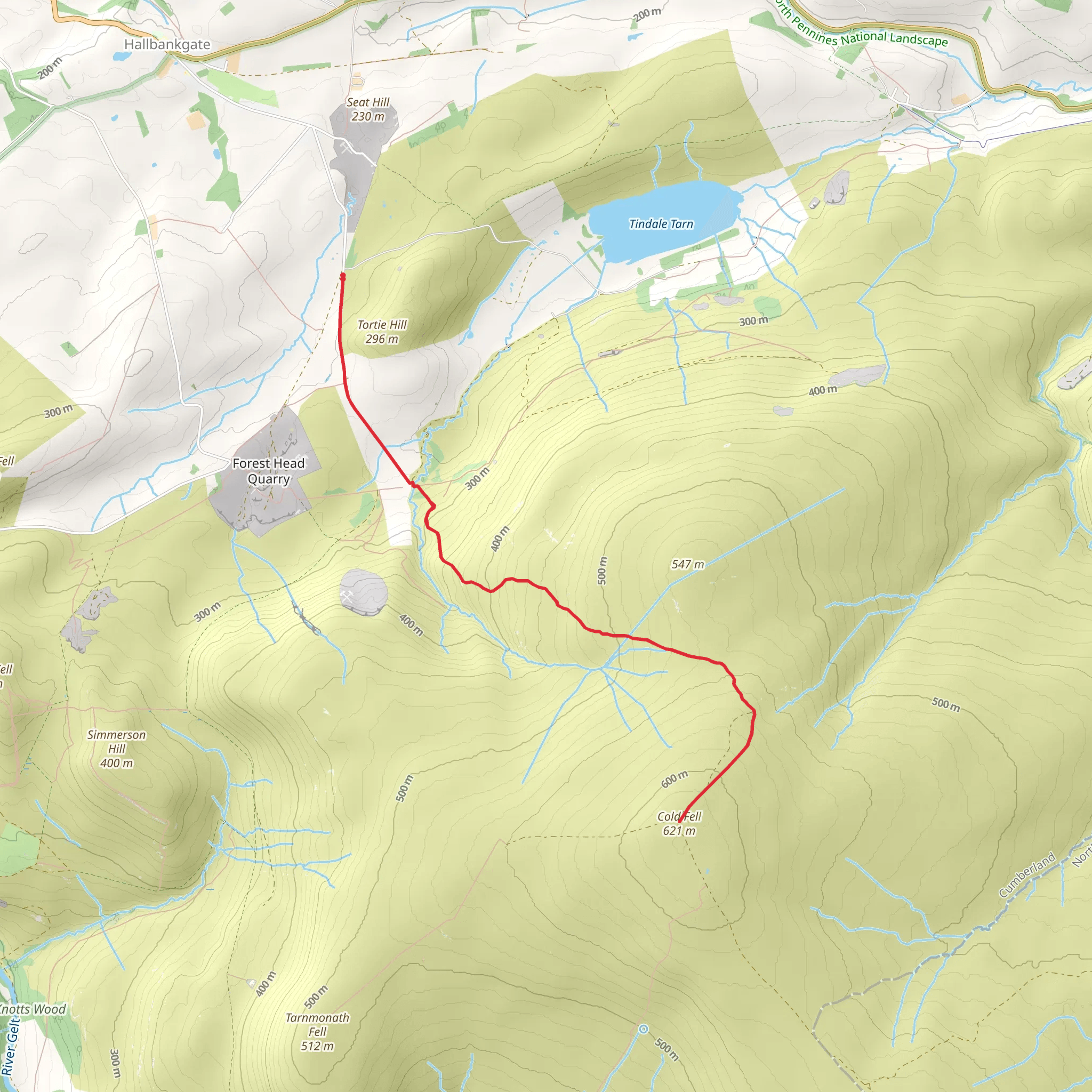 Cold Fell Walk mobile static map