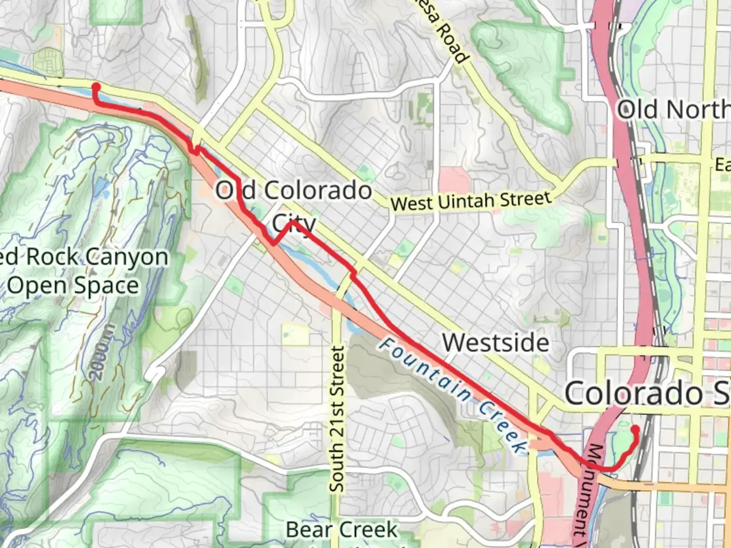 An image depicting the trail Midland Trail - Manitou Junction and its surrounding area.