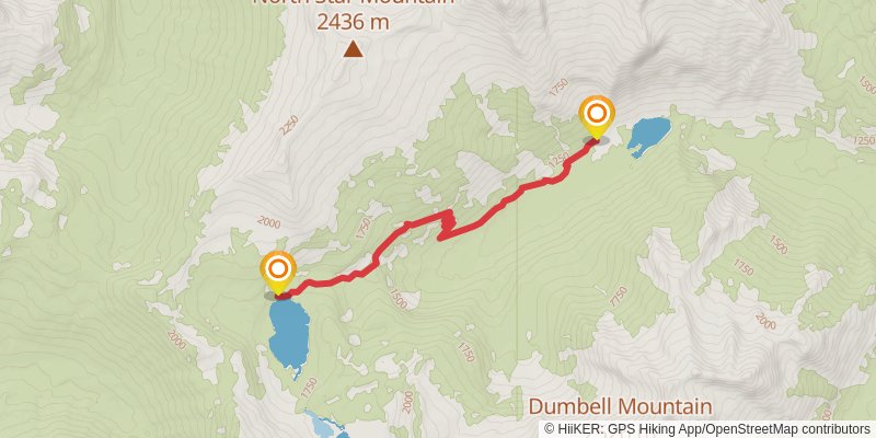 Miners Cabin via Hart Lake - Lyman Lake and Image Lake stage 2 Map