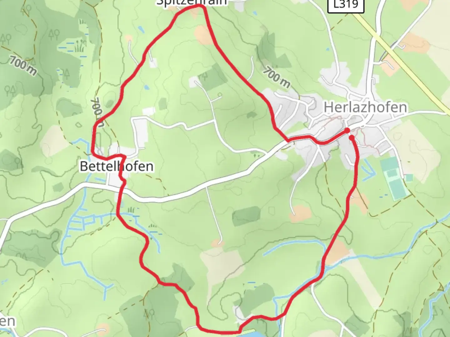 An image depicting the trail Herlazhofer and Moorbad Runde and its surrounding area.