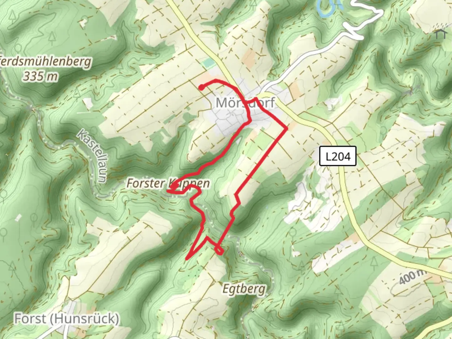An image depicting the trail Geierlay Besucherzentrum Loop and its surrounding area.