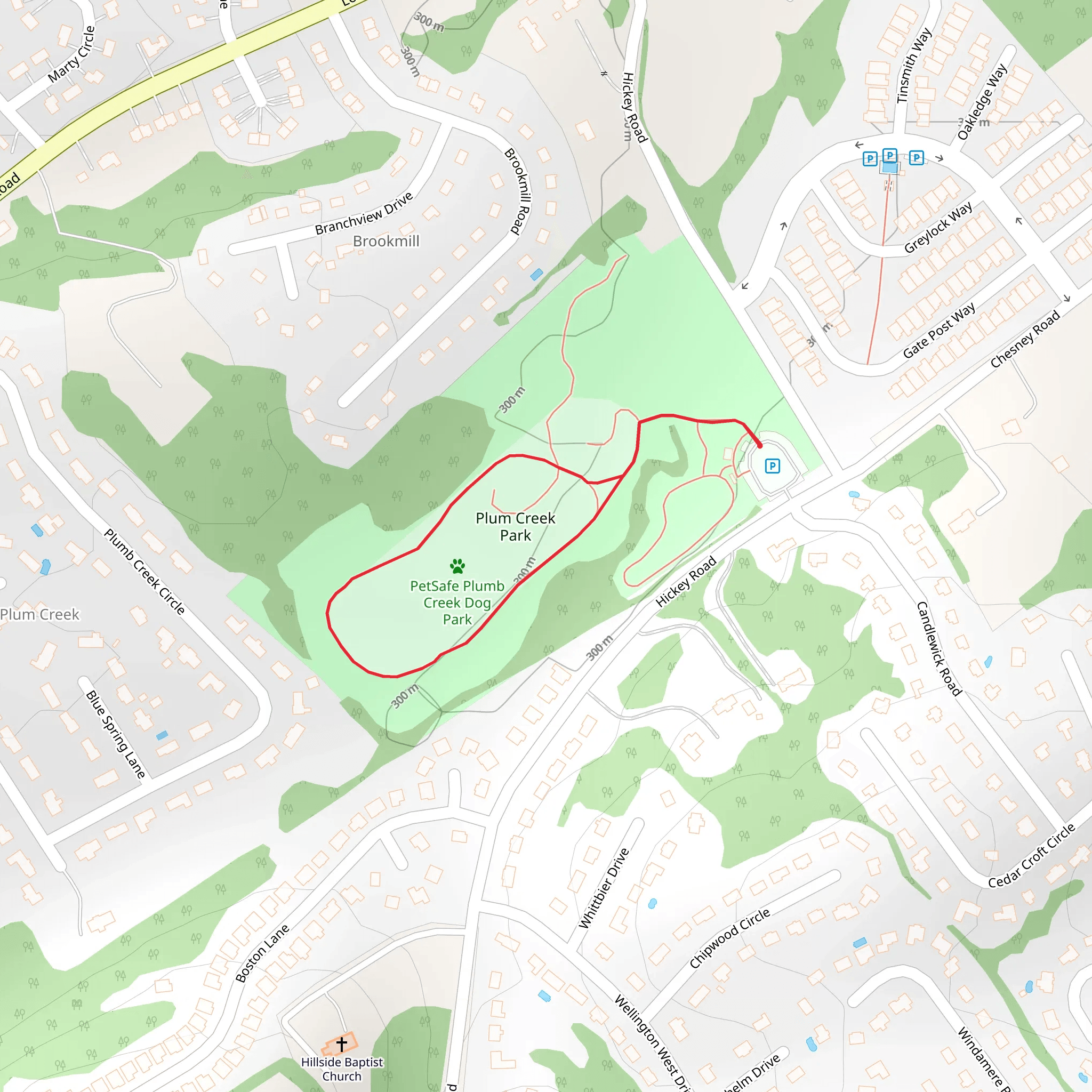 Plum Creek Park Loop mobile static map