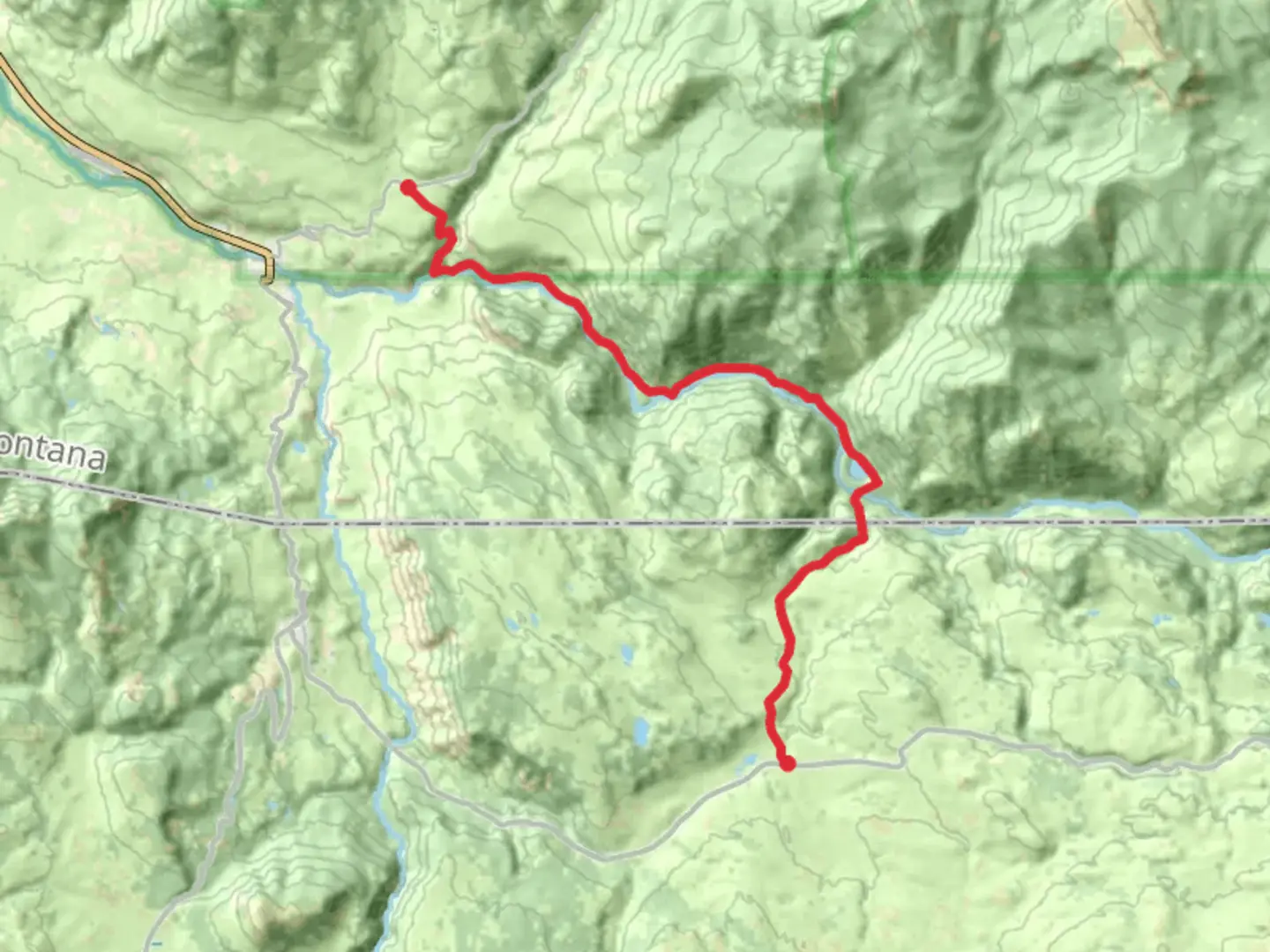 An image depicting the trail Blacktail Deer Creek, Crevice Lake and Yellowstone River Trail and its surrounding area.