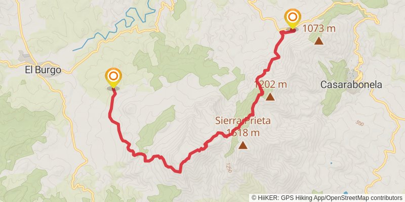 Andalucian Coast to Coast Walk alt 6 Map