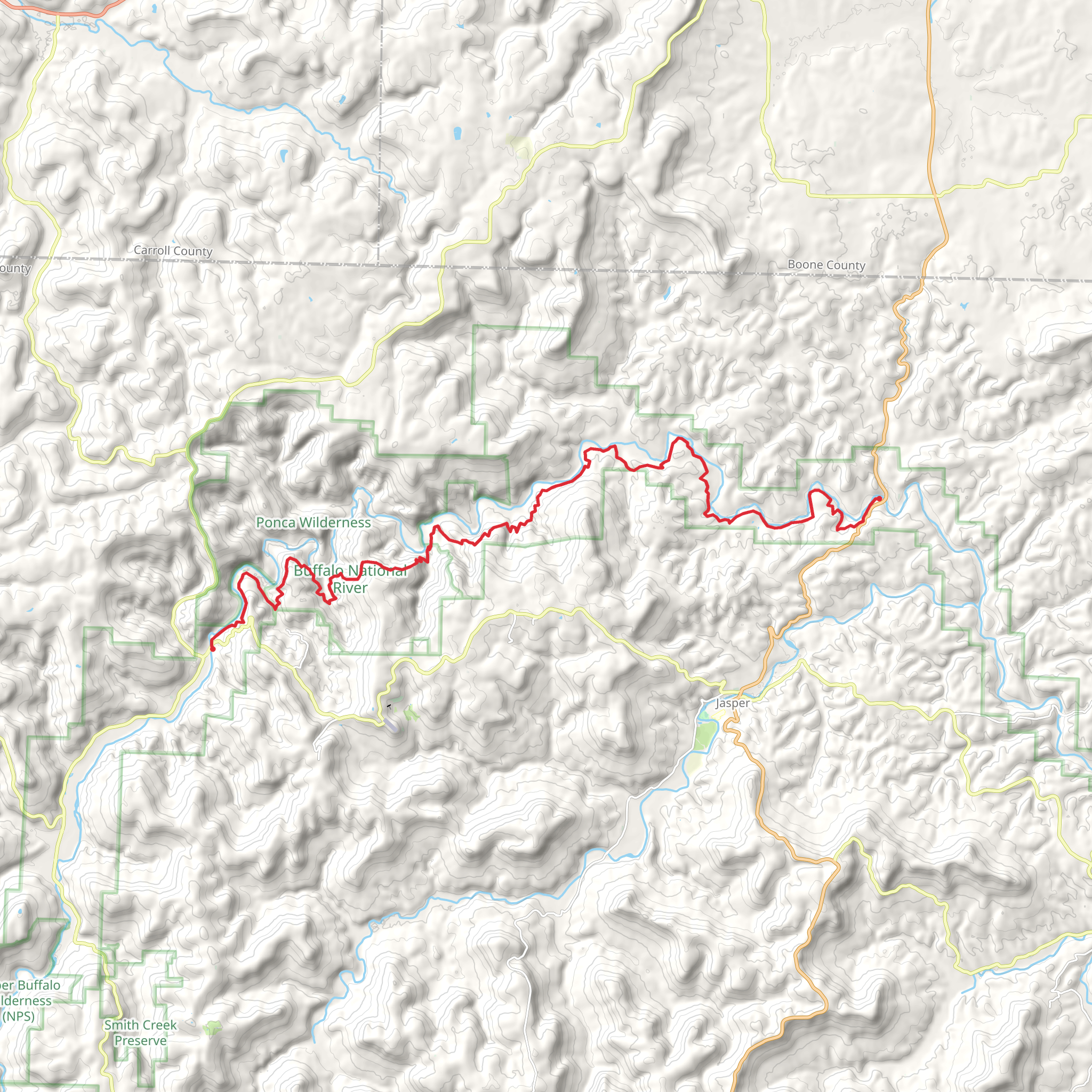 Buffalo River Trail - Ponca mobile static map