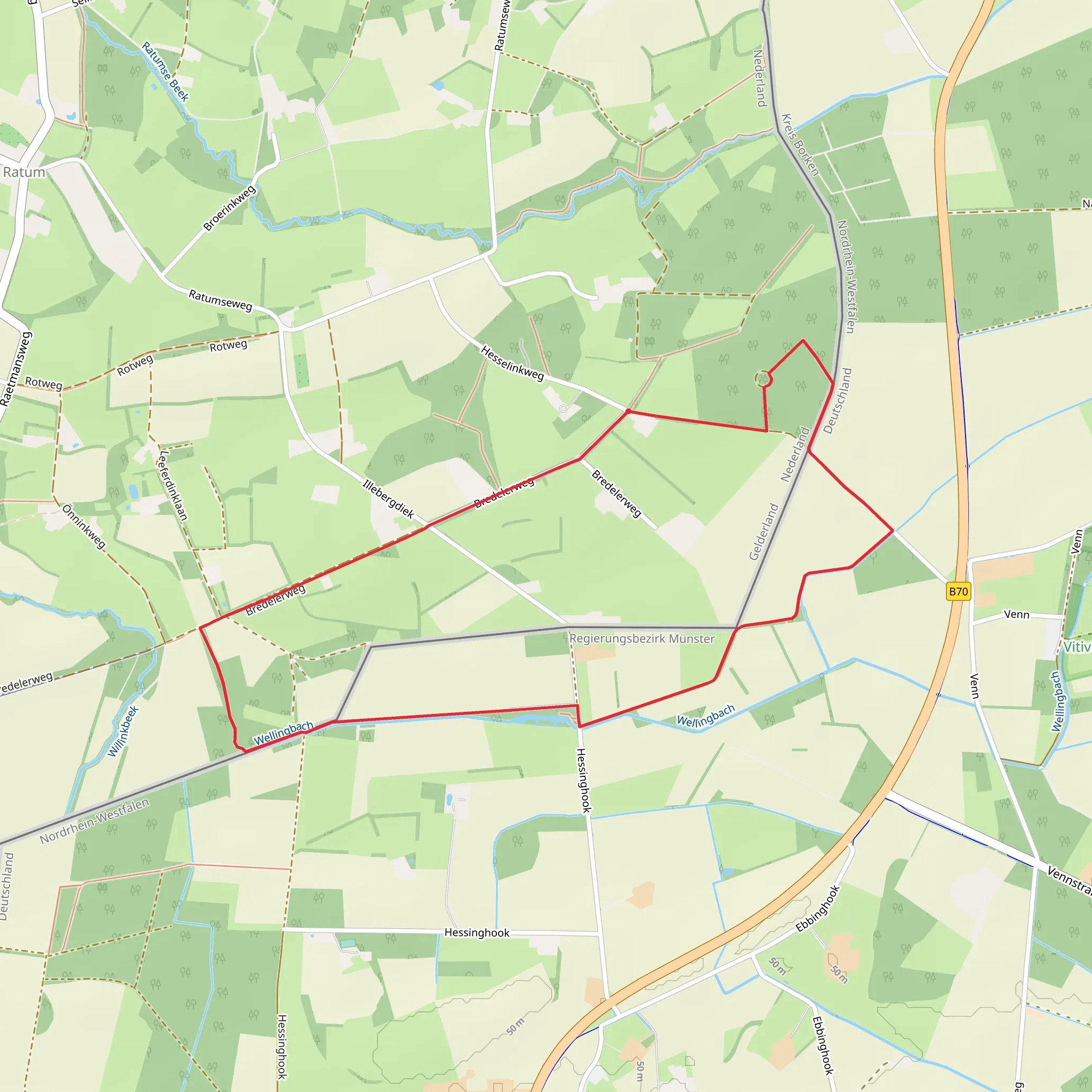 Wellingbach via Kommiezenpad mobile static map