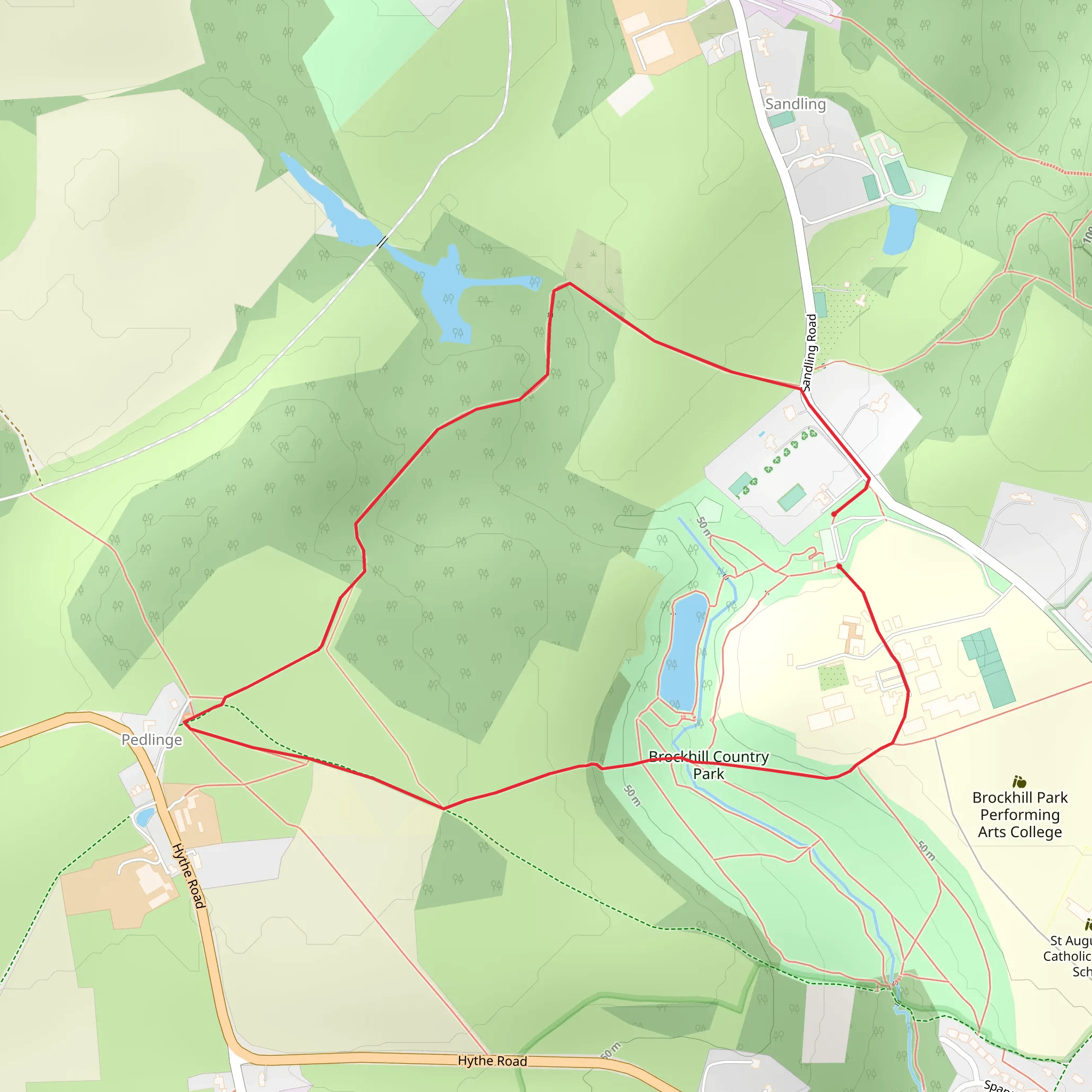 Brockhill Country Park mobile static map