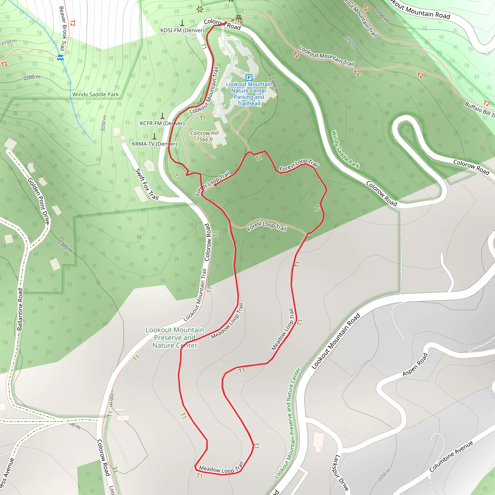 Colorow Hill Loop mobile static map