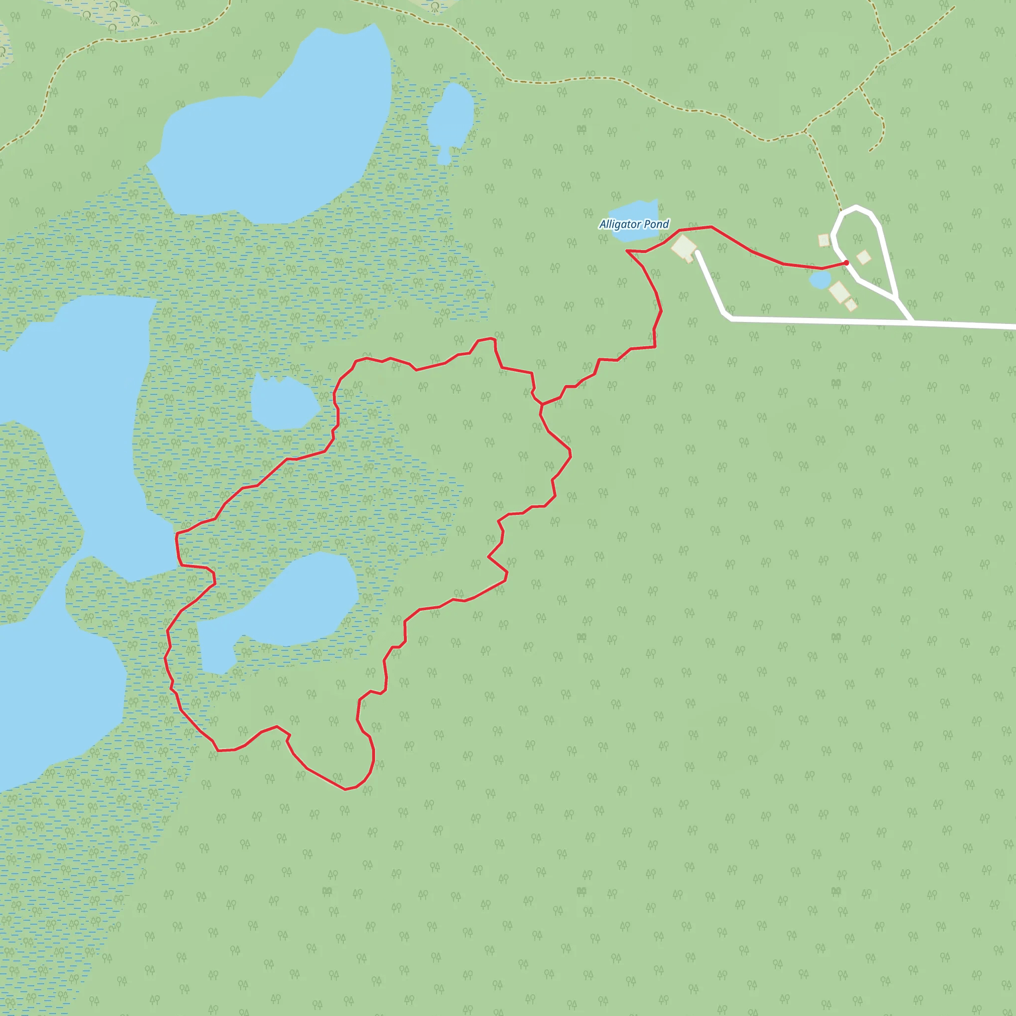 Loop around Alligator Pond mobile static map