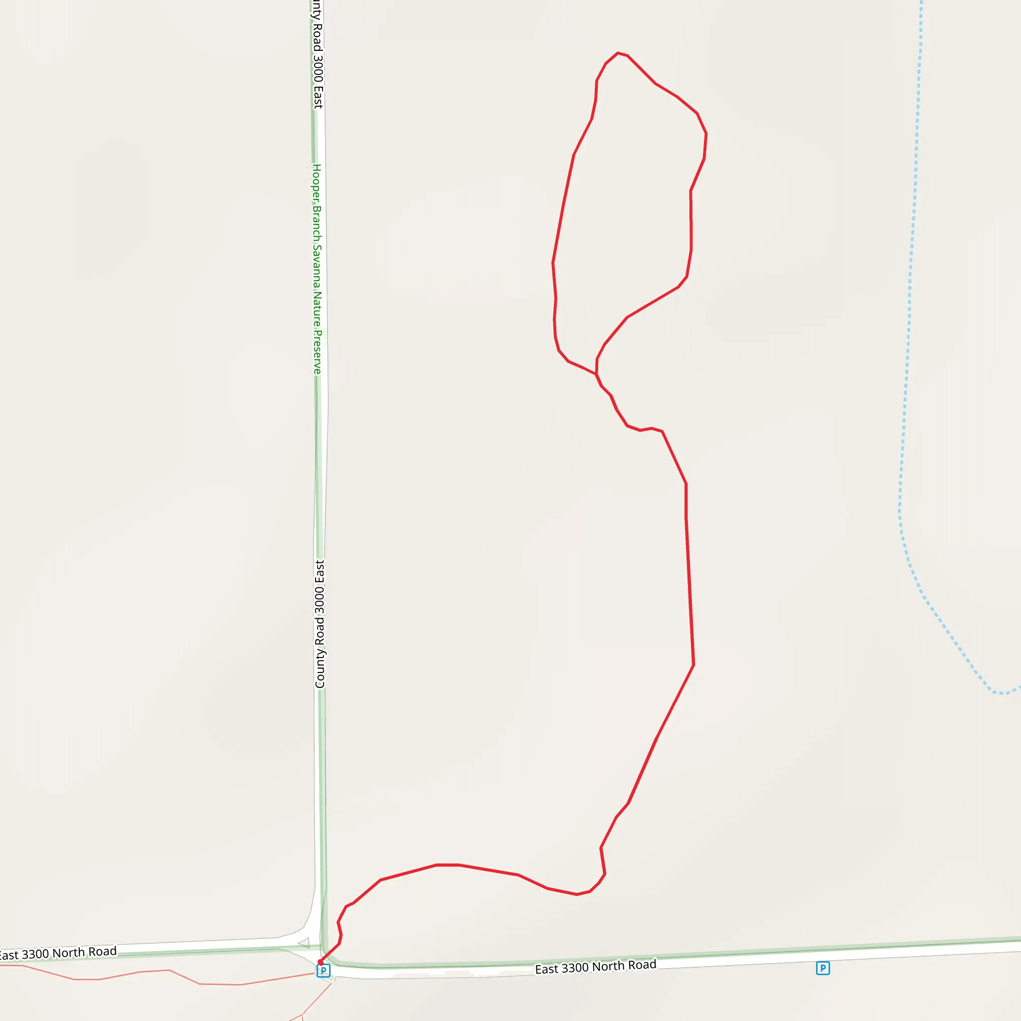 Hooper Branch Savanna Nature Preserve Loop mobile static map
