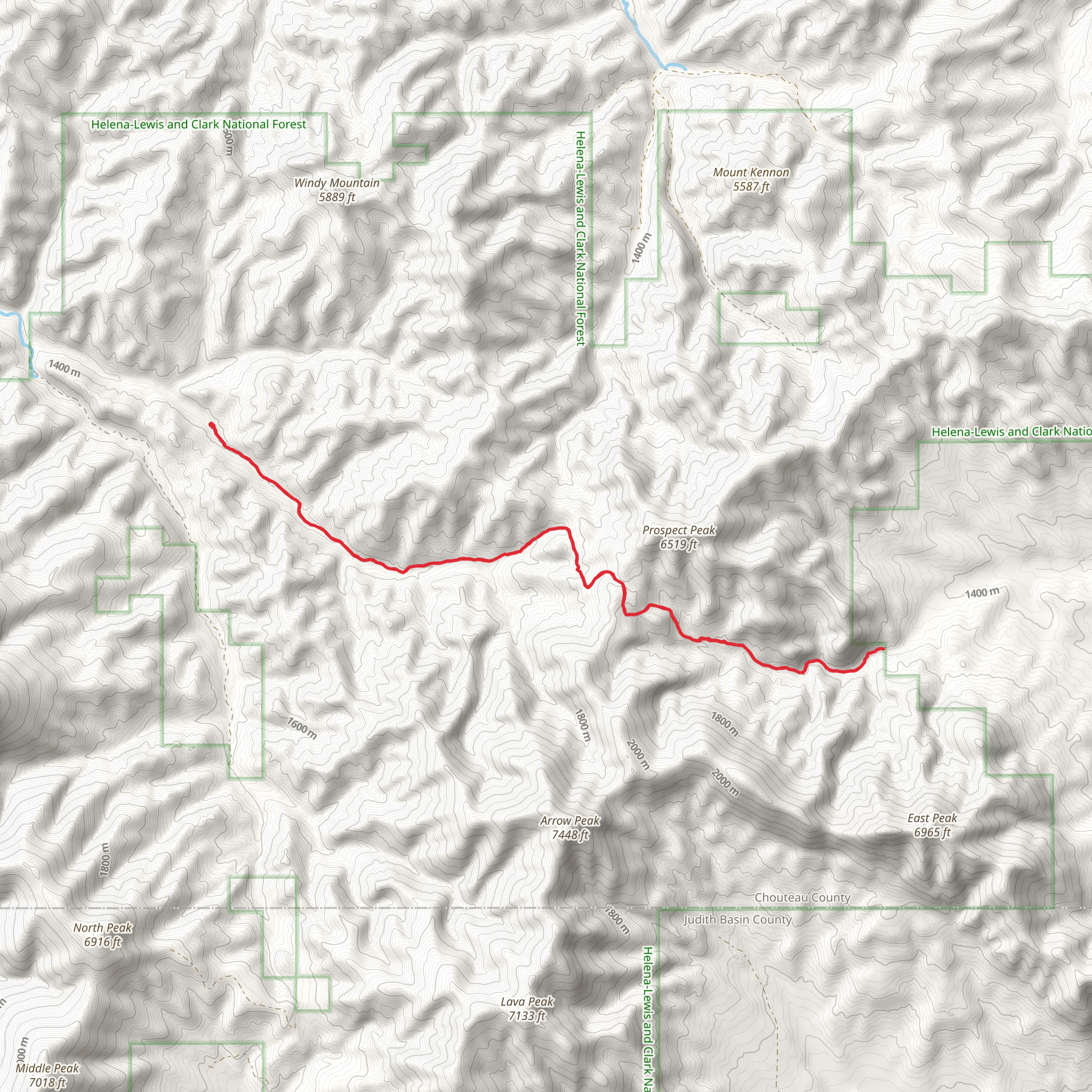 North Fork Highwood Creek Trail mobile static map