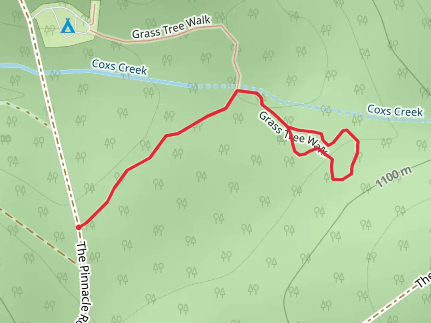 An image depicting the trail Grass Tree Track and its surrounding area.