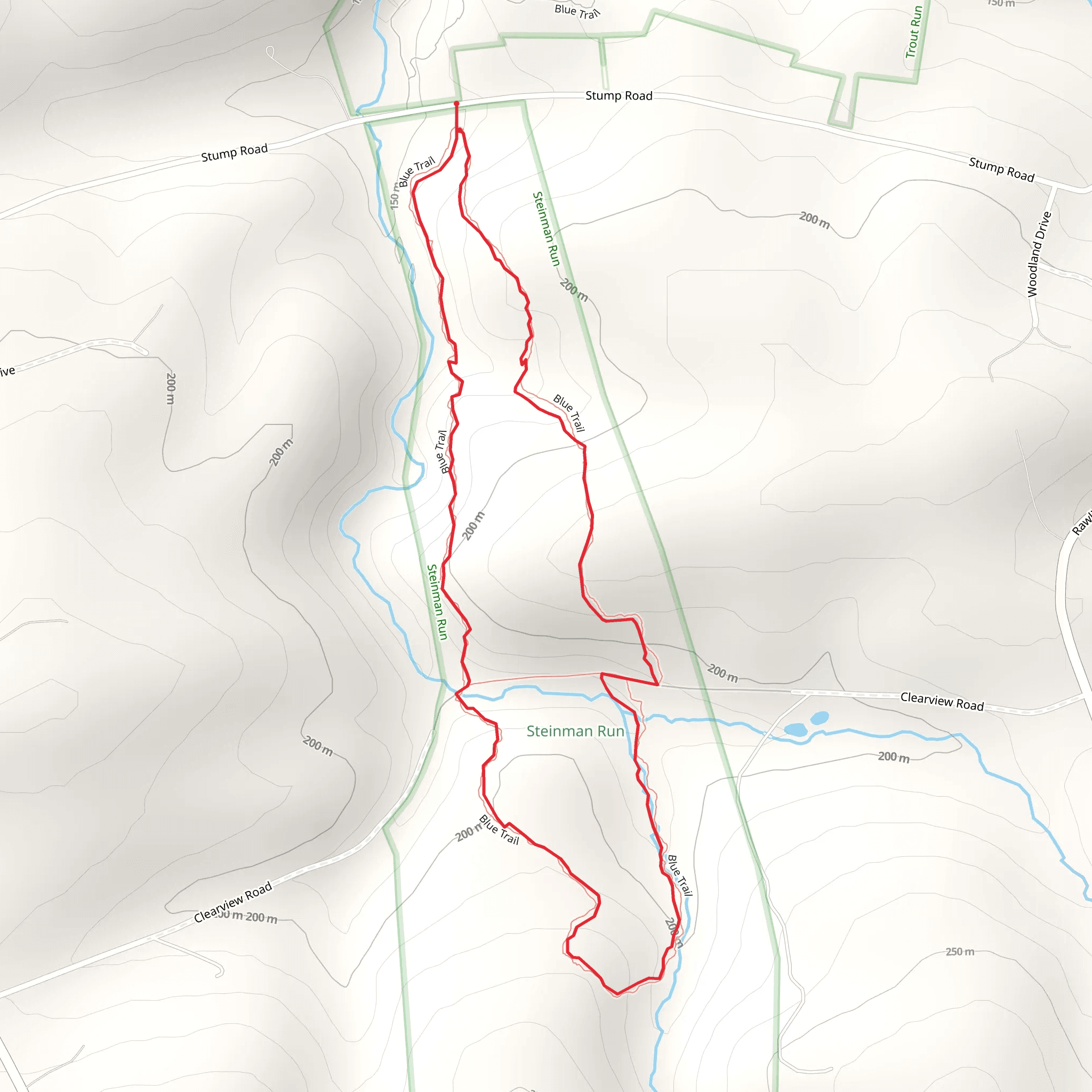 Steinman Run Nature Preserve Loop Trail mobile static map