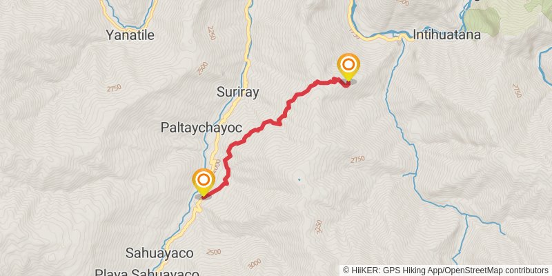 Salkantay Trek stage 5 Map