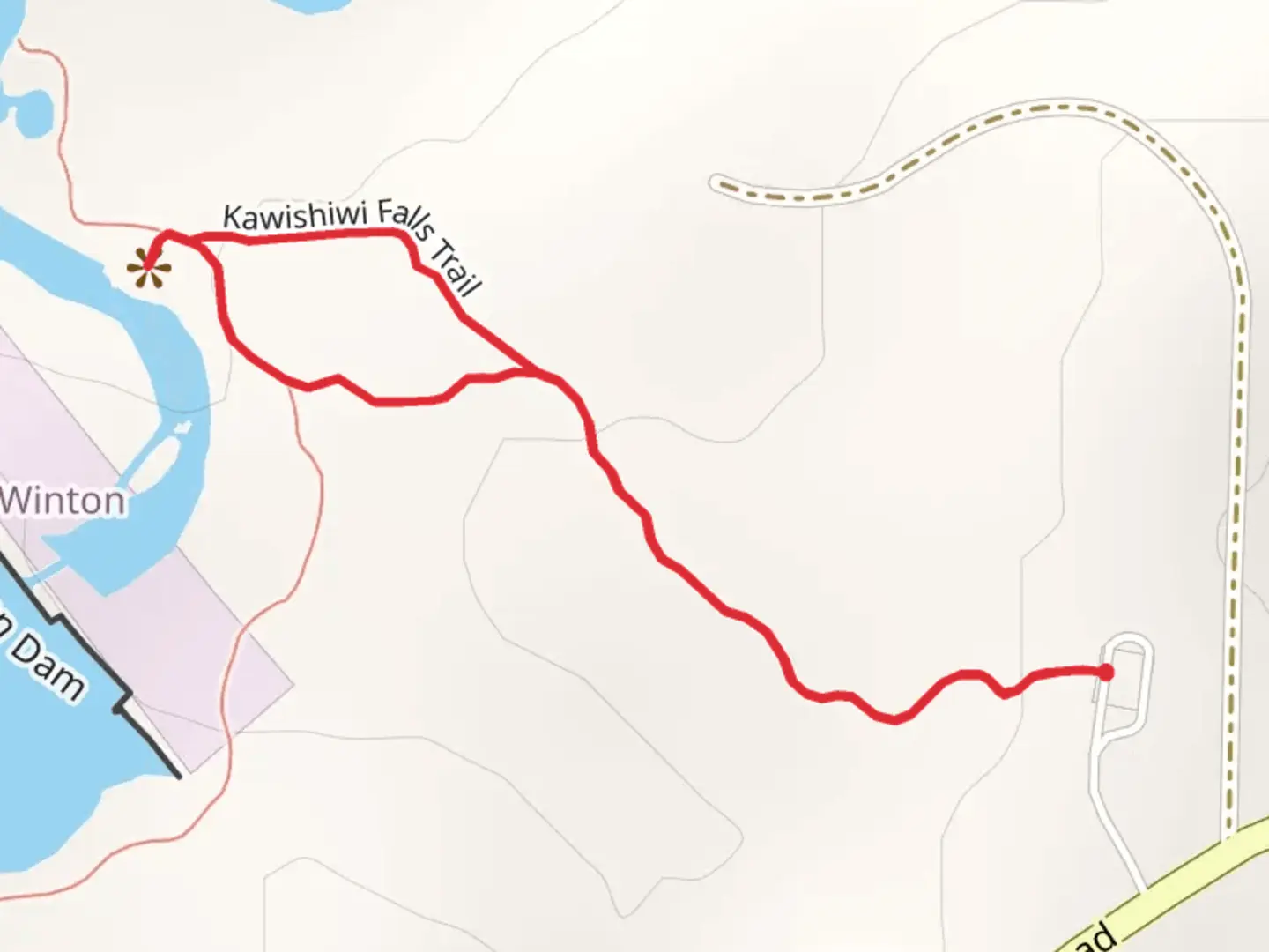 An image depicting the trail Kawishiwi Falls Loop Trail and its surrounding area.