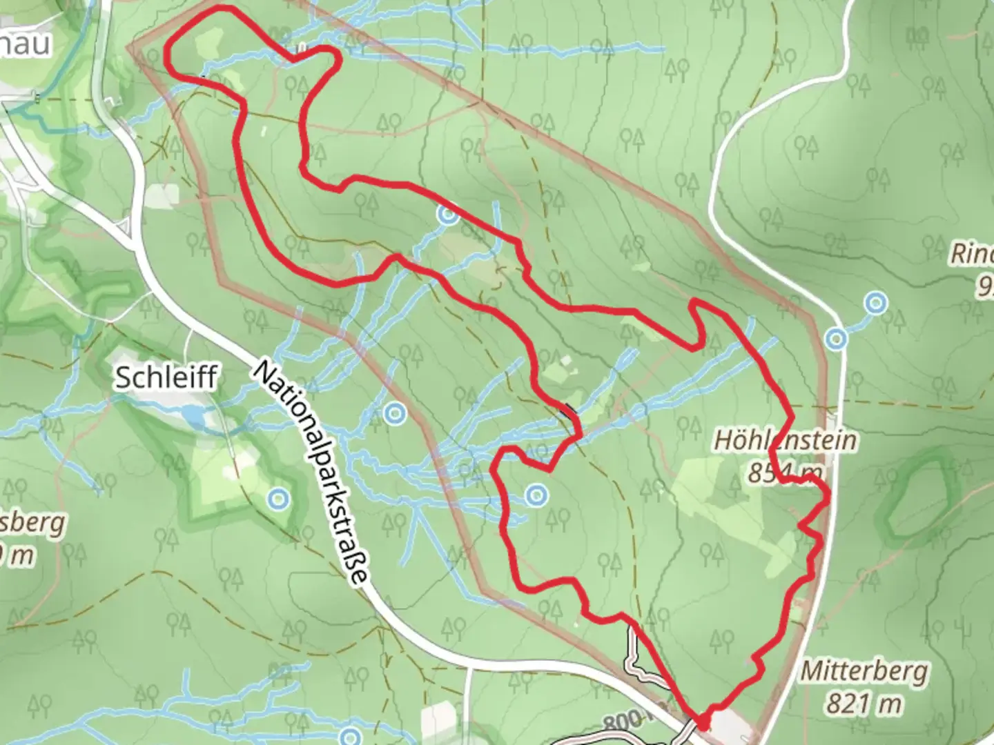 An image depicting the trail Wildkatze and Voegel am Waldrand Loop via Gehegerundweg and its surrounding area.