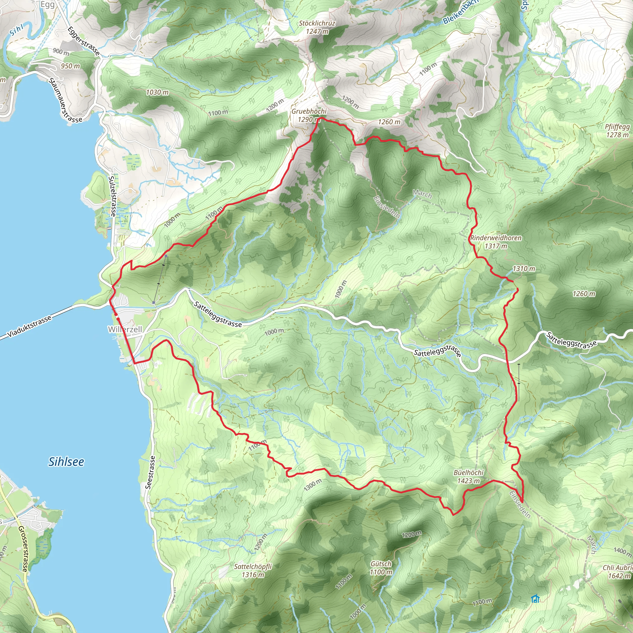Sihlsee Höhenwanderung mobile static map