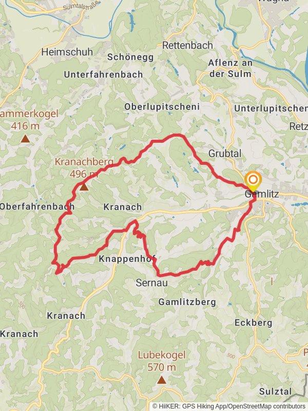 Large Gamlitz Loop Hike mobile static map