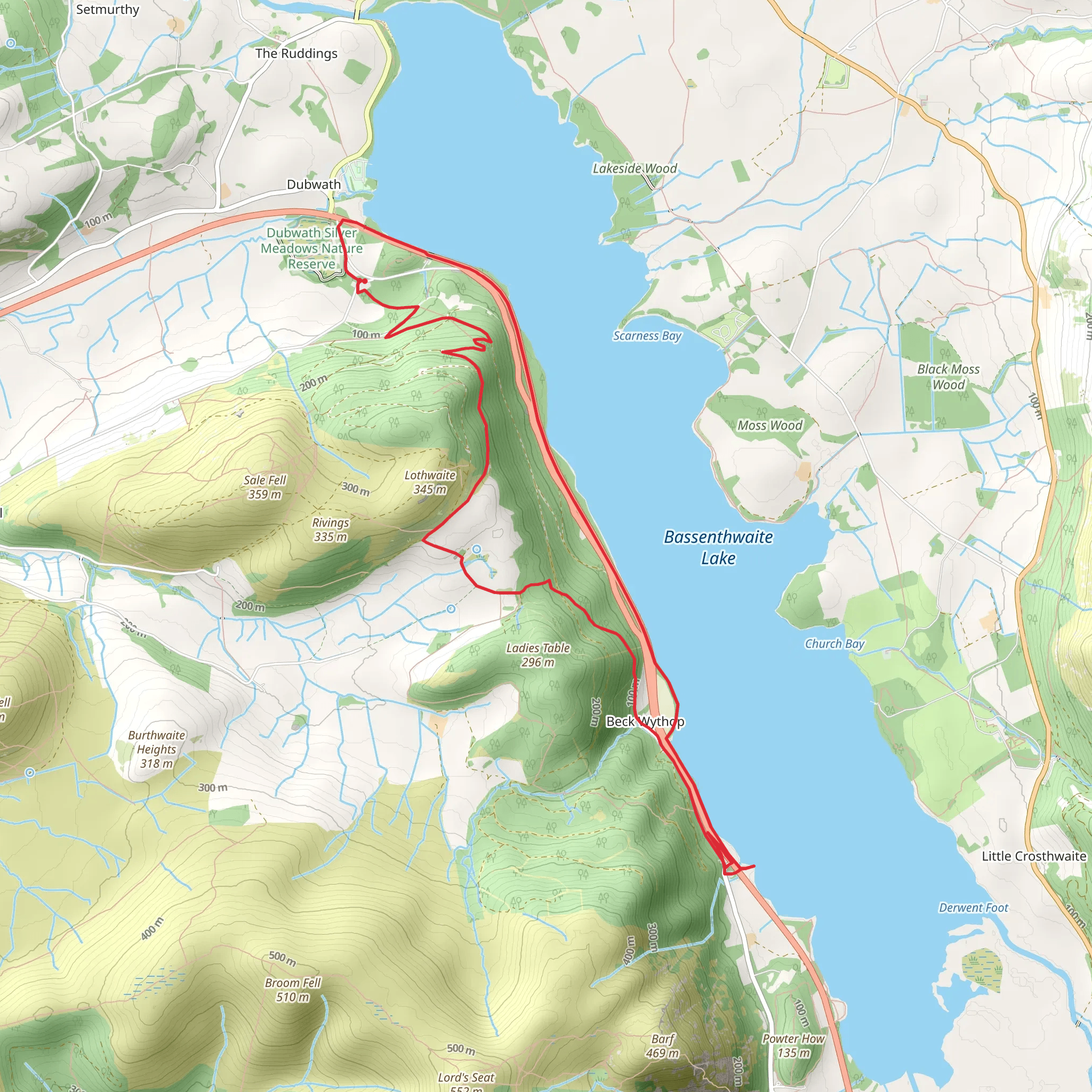Hursthole Point, Wythop Woods and Peel Wyke Loop mobile static map
