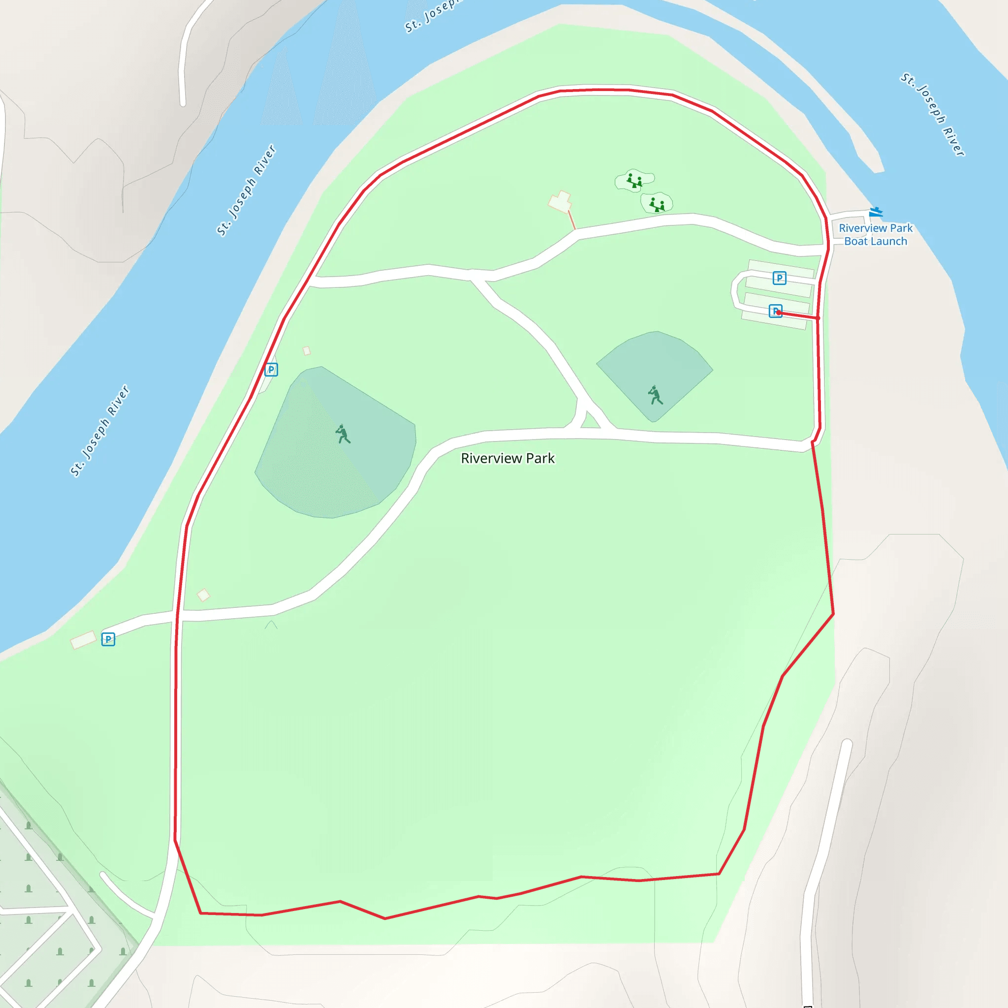 Riverview Park Loop mobile static map