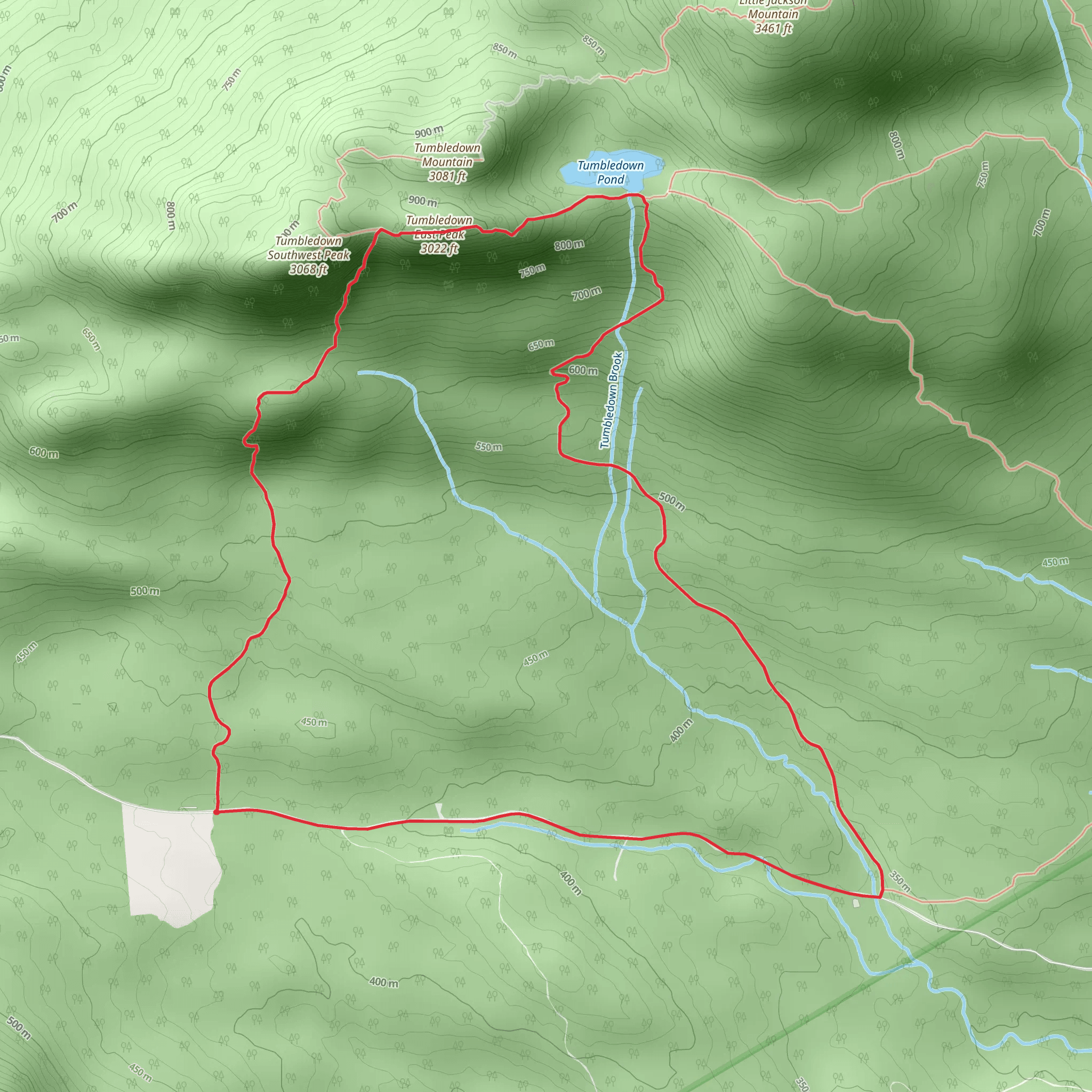 Tumbledown Mountain Trail Loop mobile static map