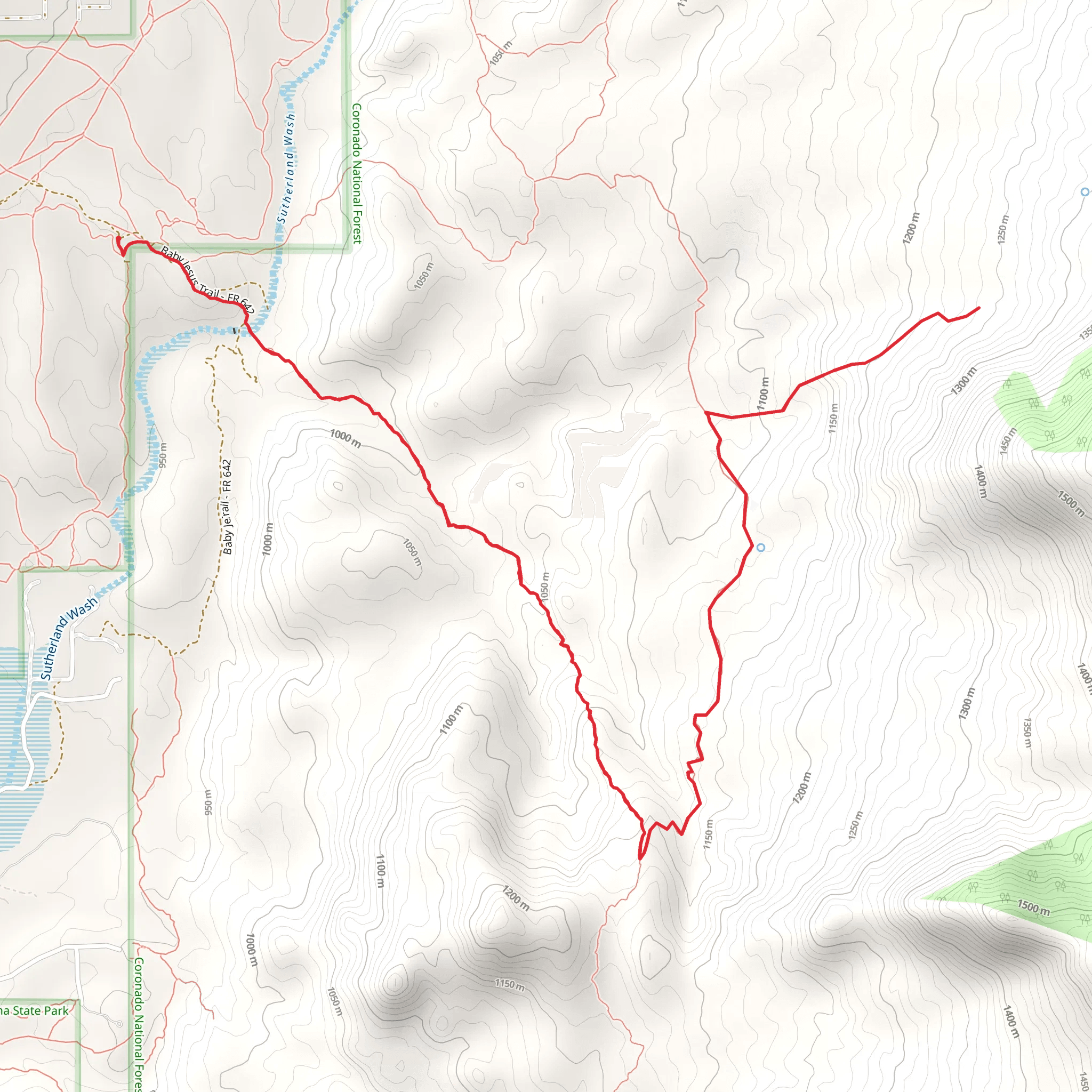 Iron Spring via Baby Jesus Trail mobile static map