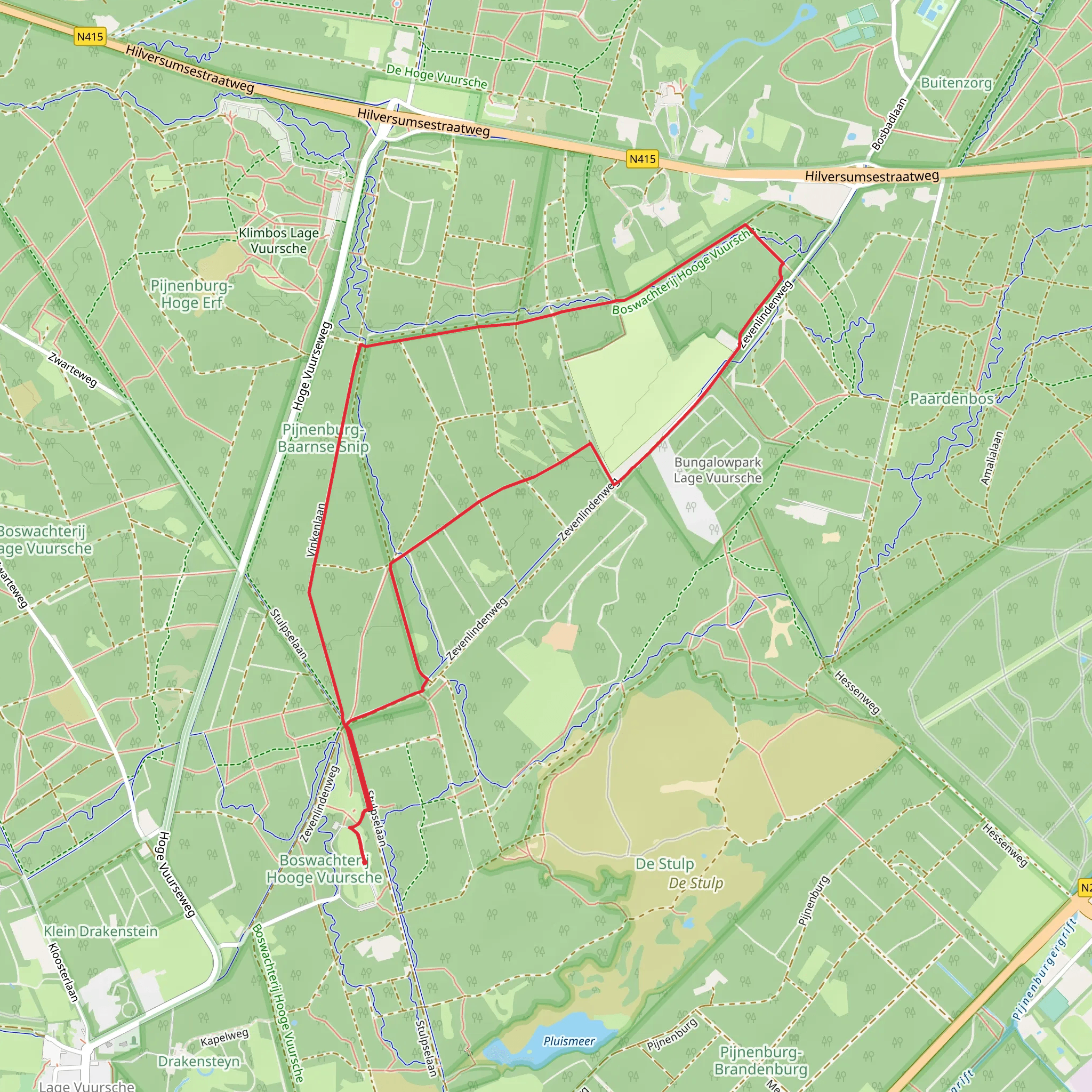 Oertijd Route and Trekvogelpad Loop mobile static map