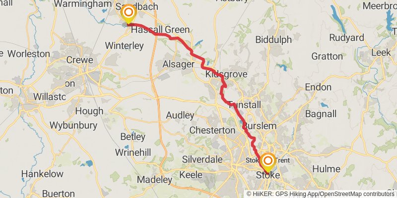 Trent and Mersey Canal Walk stage 3 Map
